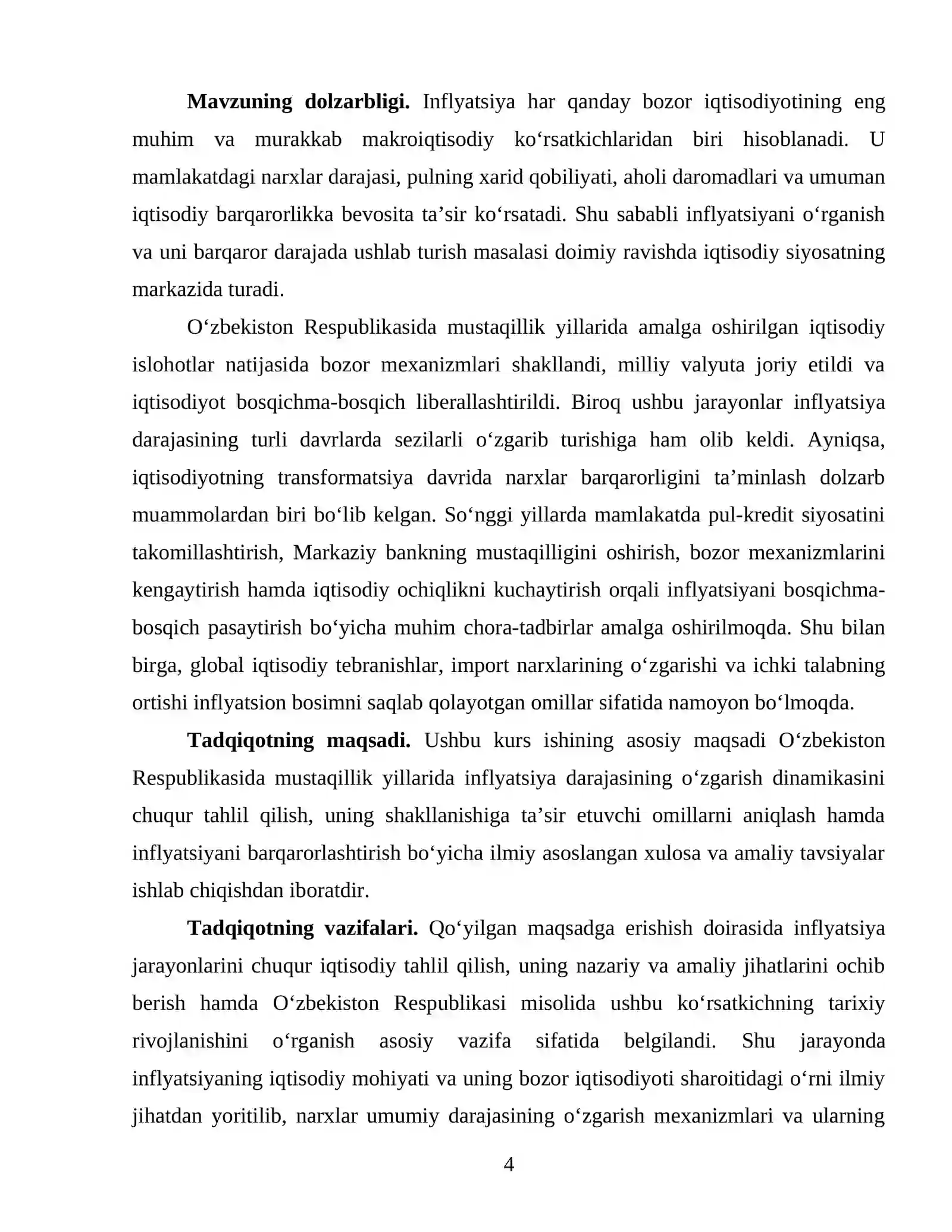 O’zbekiston Respublikasida mustaqillik yillarida inflyatsiya darajasining tahlili 4