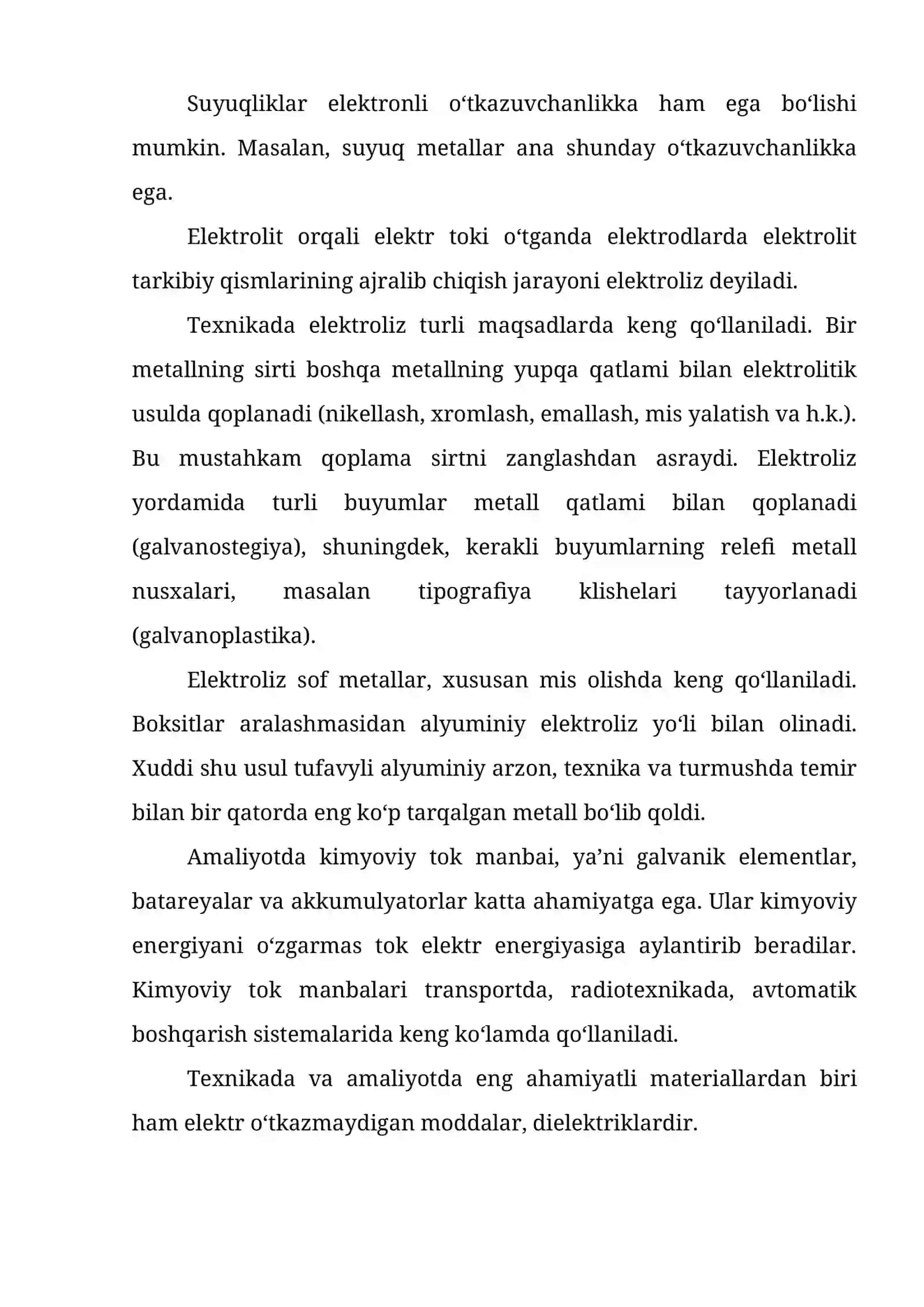 O‘tkazgichlar, dielektriklar va yarim o‘tkazgichlar 4