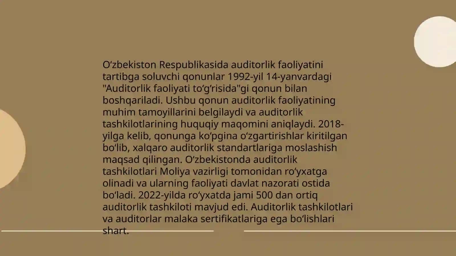 Auditorlik faoliyatini tashkil etishning me‘yoriy tizimi va uning elementlari 4