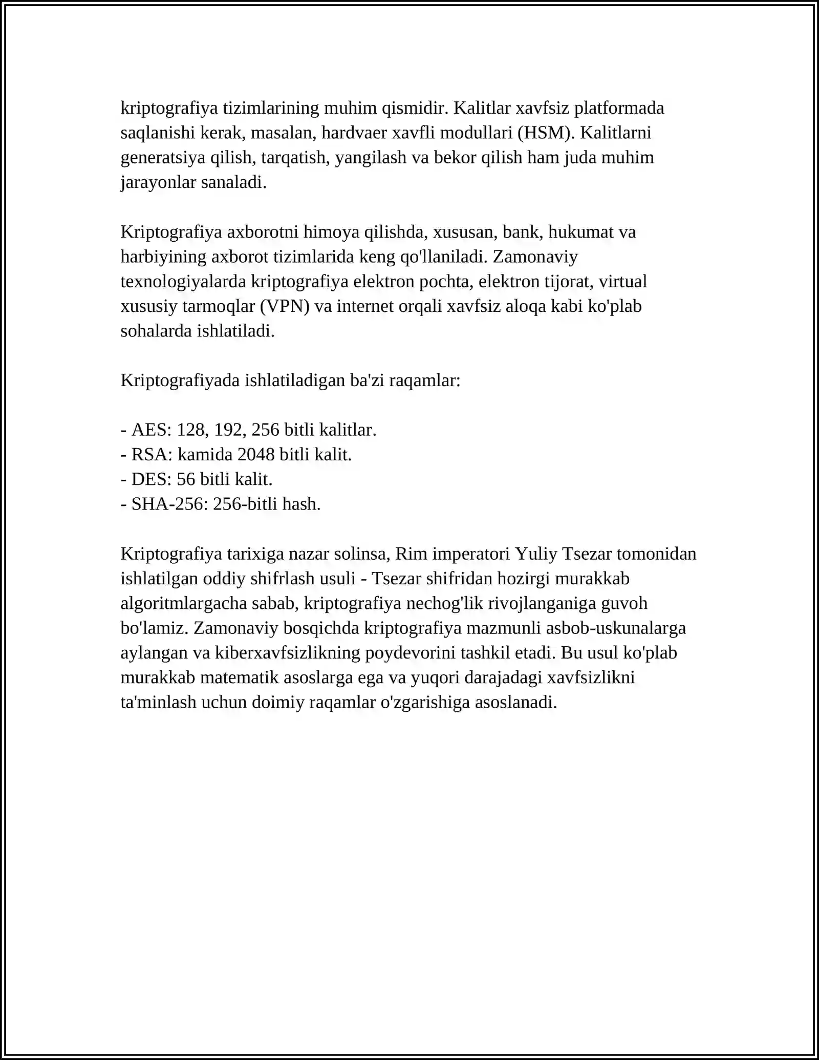 KRIPTOGRAFIYA VA KRIPTOGRAFIK TIZIMLAR 4