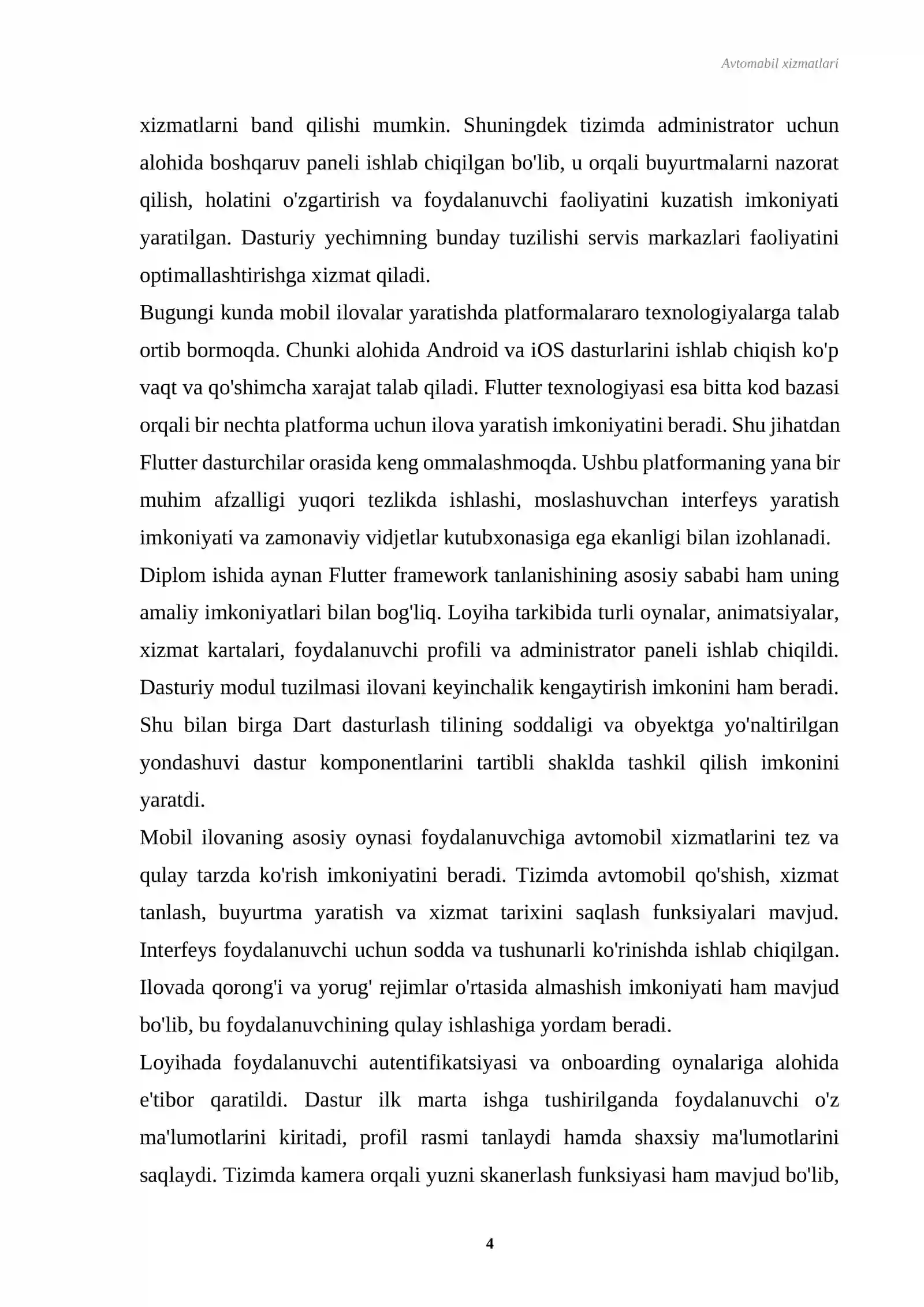 AVTOMOBIL XIZMATLARI UCHUN MOBIL ILOVA YARATISH 4