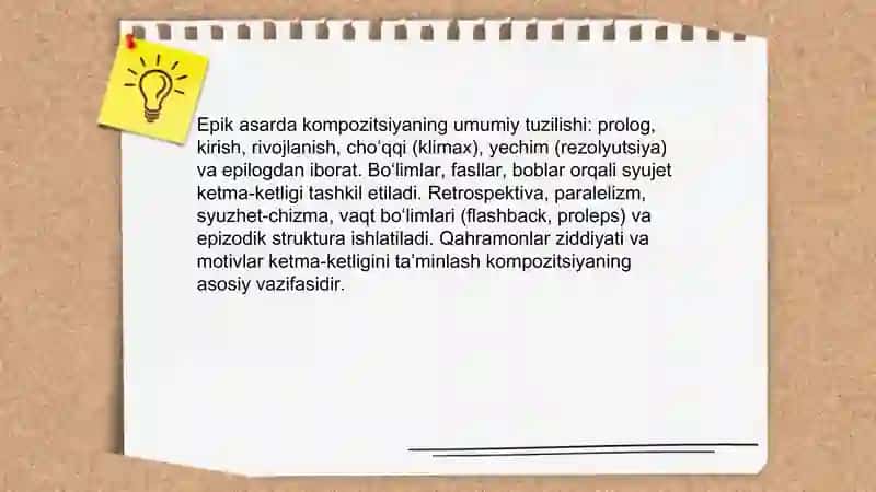Epik asar kompozitsiyasi 4