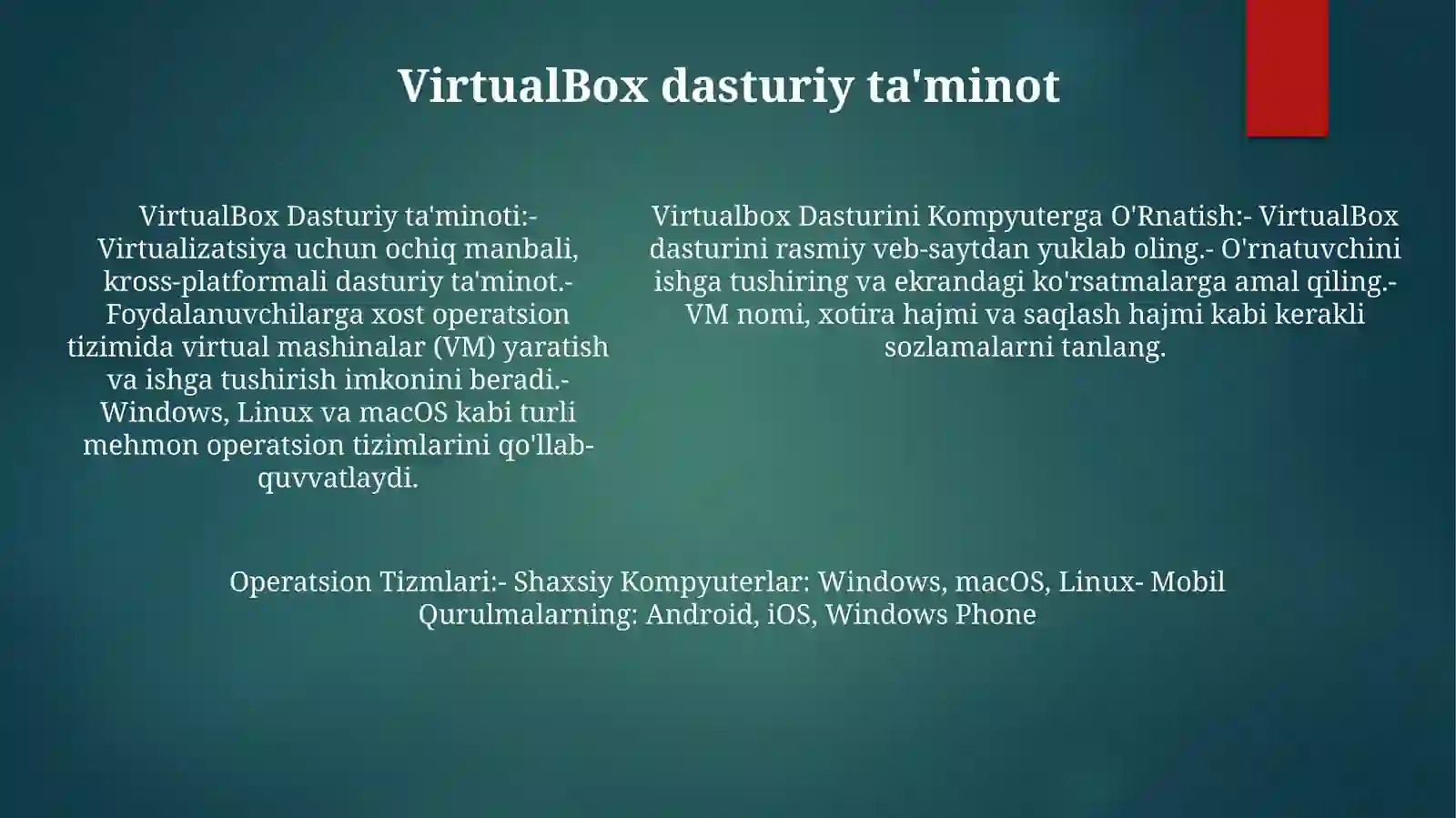 Virtualbox Dasturini Kompyuterga O'Rnatish 4