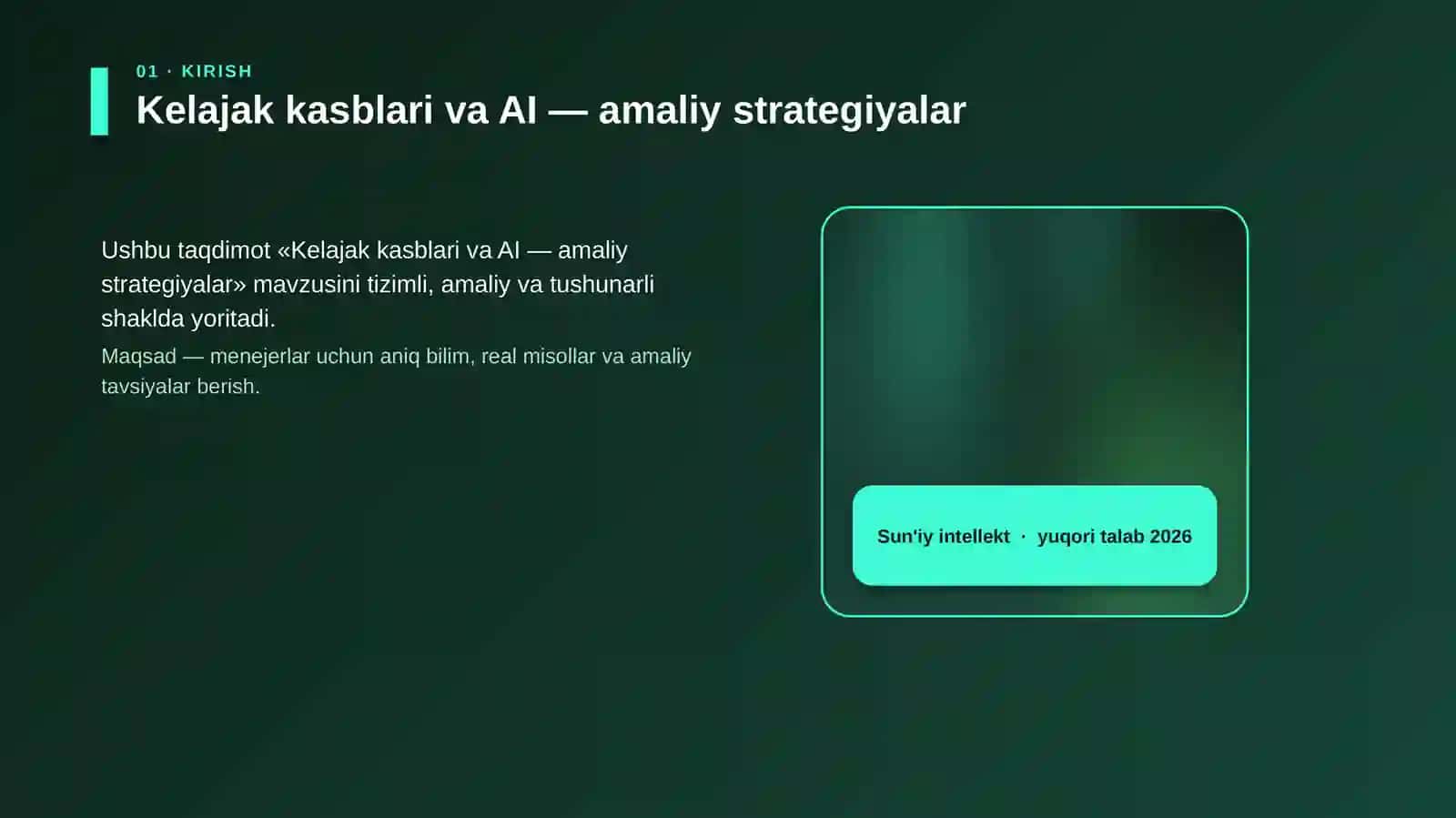 Kelajak kasblari va AI — amaliy strategiyalar 4