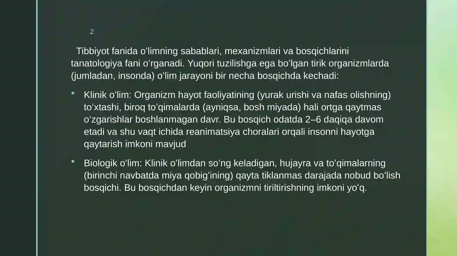 Oʻlim haqida tushunchalar 4