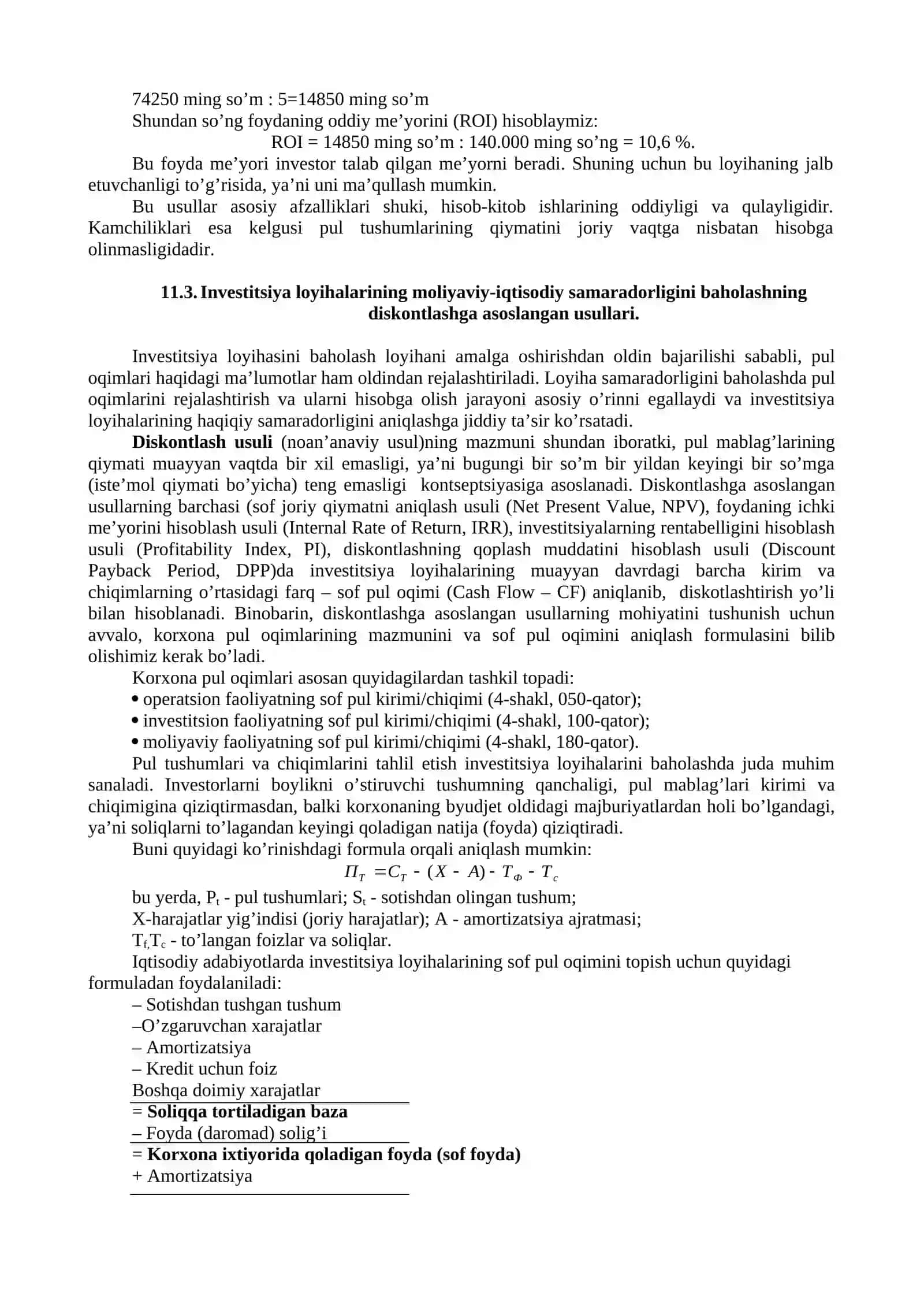 Investitsiya loyihalarining moliyaviy va iqtisodiy samaradorligini baholash 4