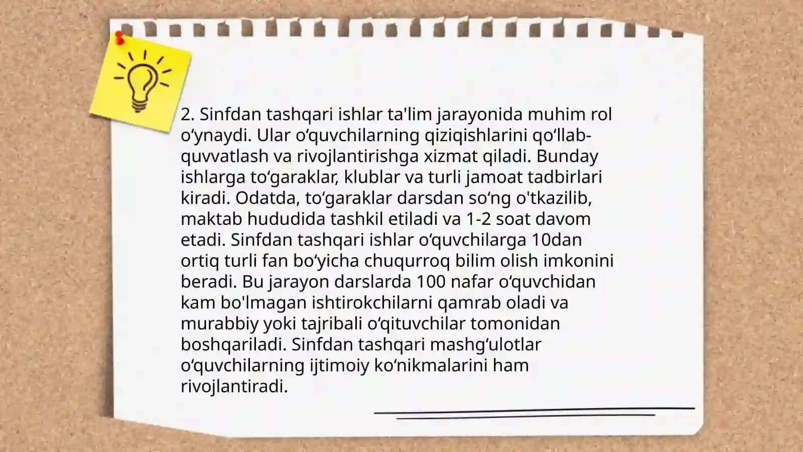 Tabiatshunoslik darslarida sinfdan tashqari ishlar va ularning turlari mavzusida slayd 4
