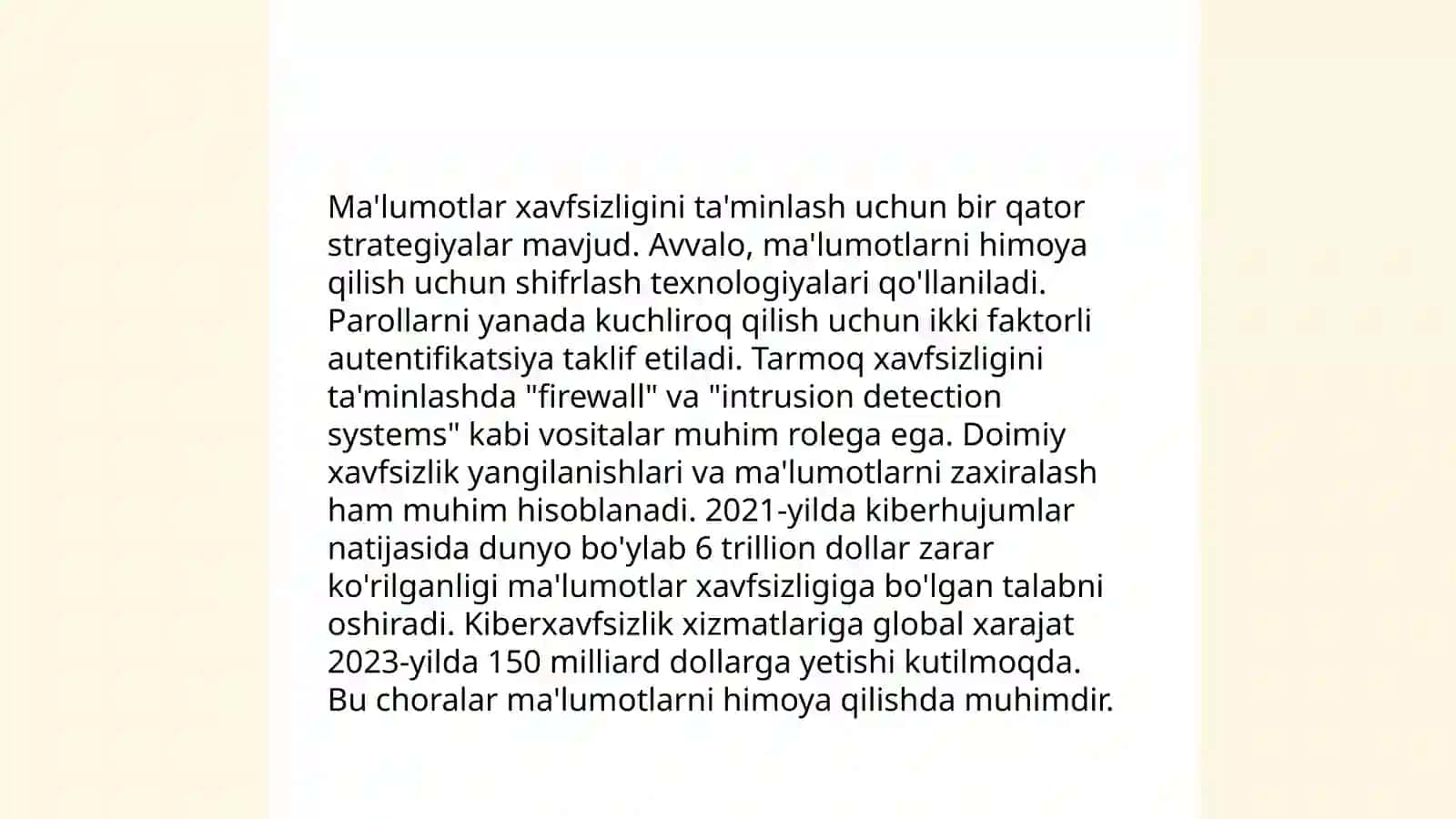 Ma'lumotlar sifati, xavfsizlik va konfidensiallik 4