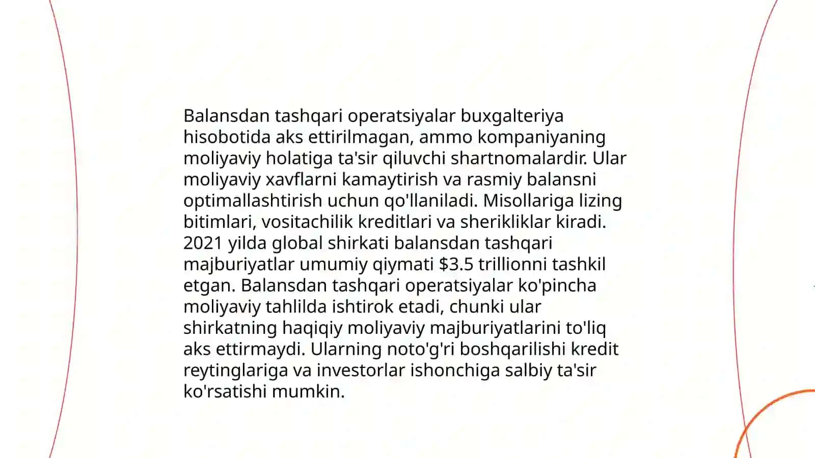 Balansdan tashqari operatsiyalar tushunchasi 4