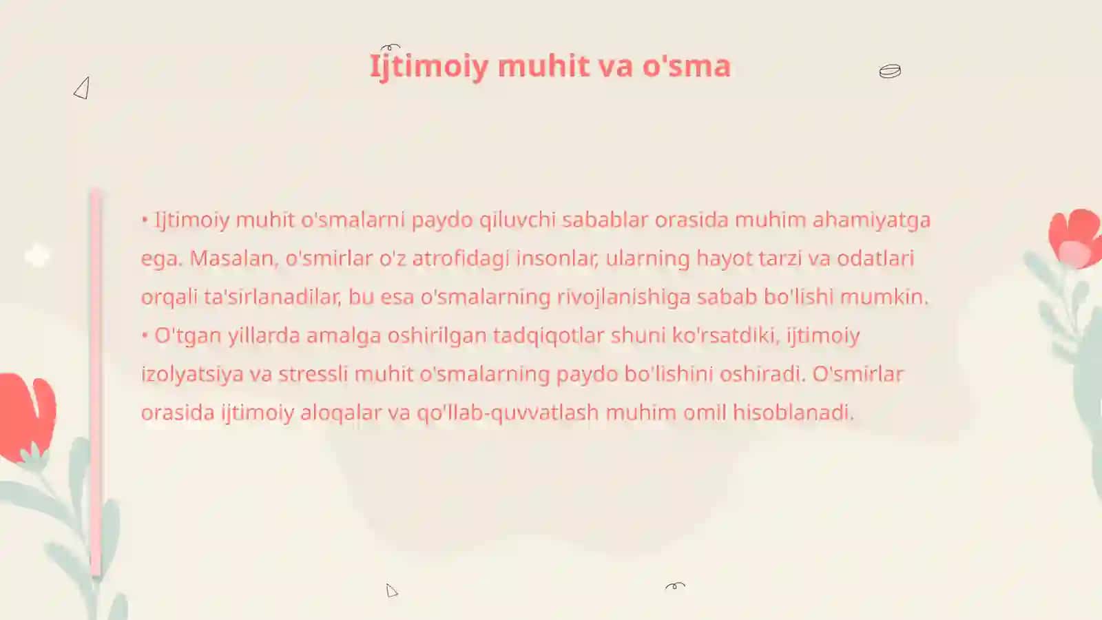 Oʻsmalarni paydo qiluvchi sabablar 4