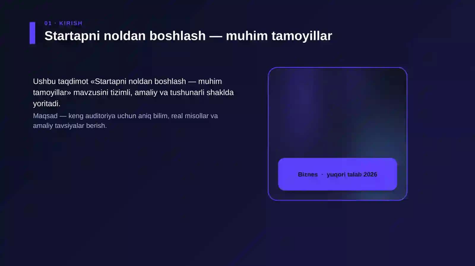 Startapni noldan boshlash — muhim tamoyillar 4