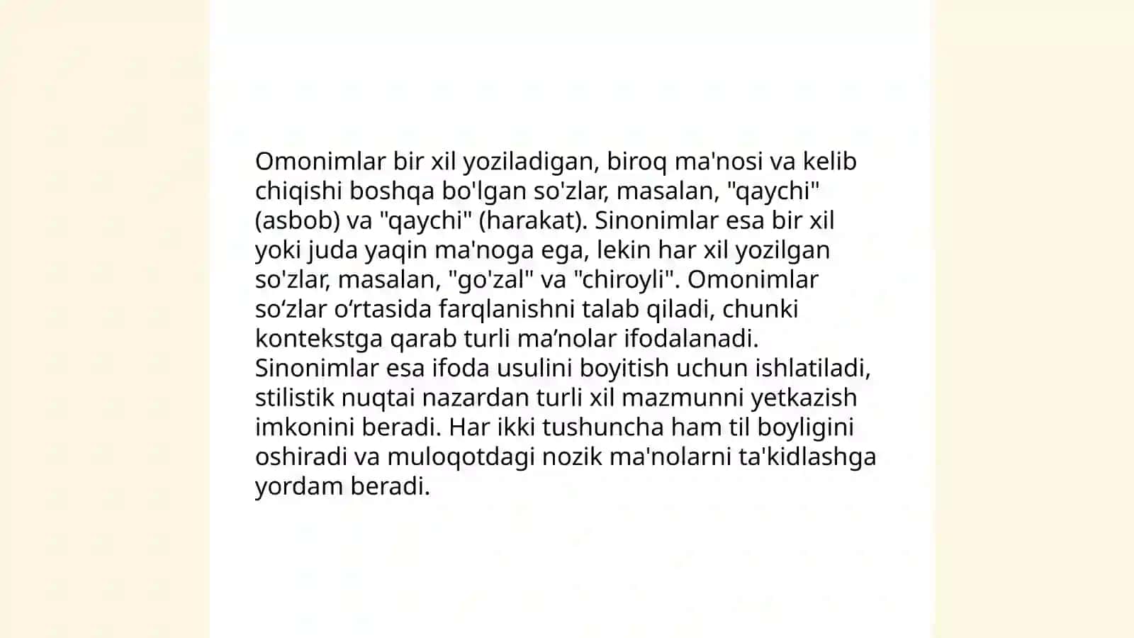 Omonimlar. Omoformalar. Omonimlarning yuzaga kelishi sabablari 4