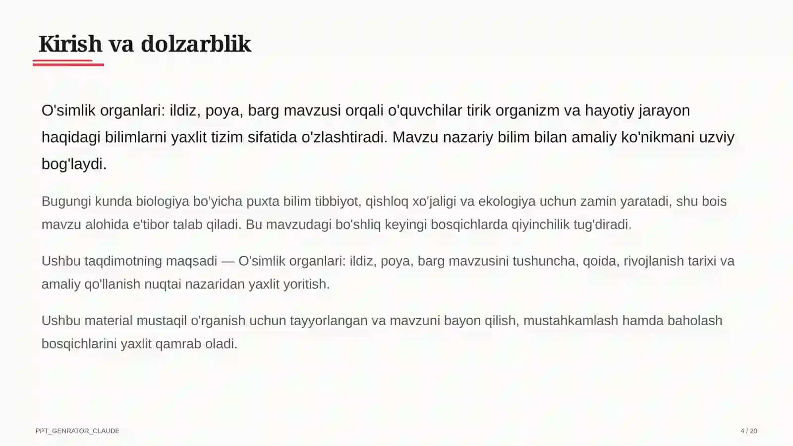 O'simlik organlari: ildiz, poya, barg (5-sinf) 4