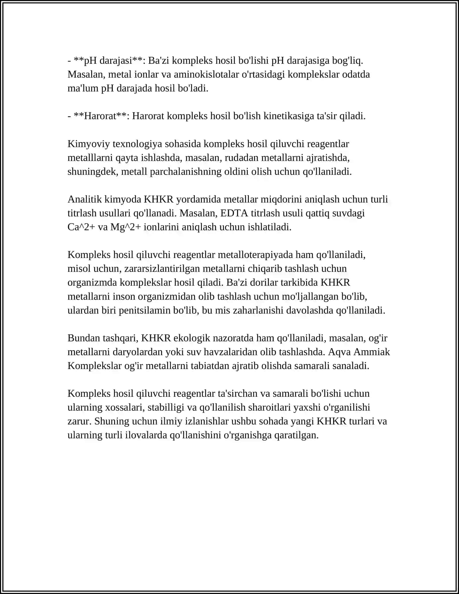 ANALITIK KIMYODA ORGANIK REAGENTLARNING QOʻLLANILISHI 4