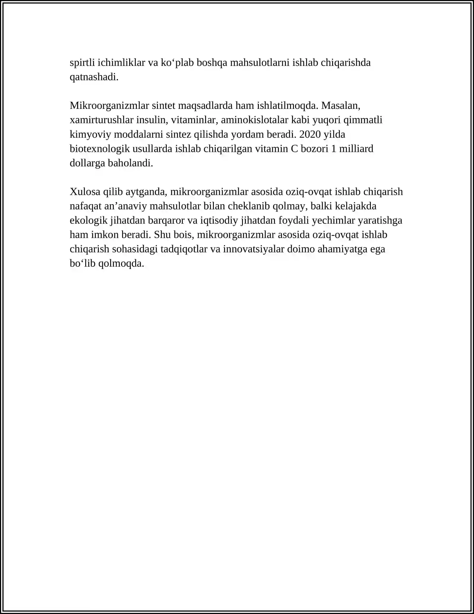 MIKROORGANIZMLAR ASOSIDAGI TEXNOLOGIYALAR 4