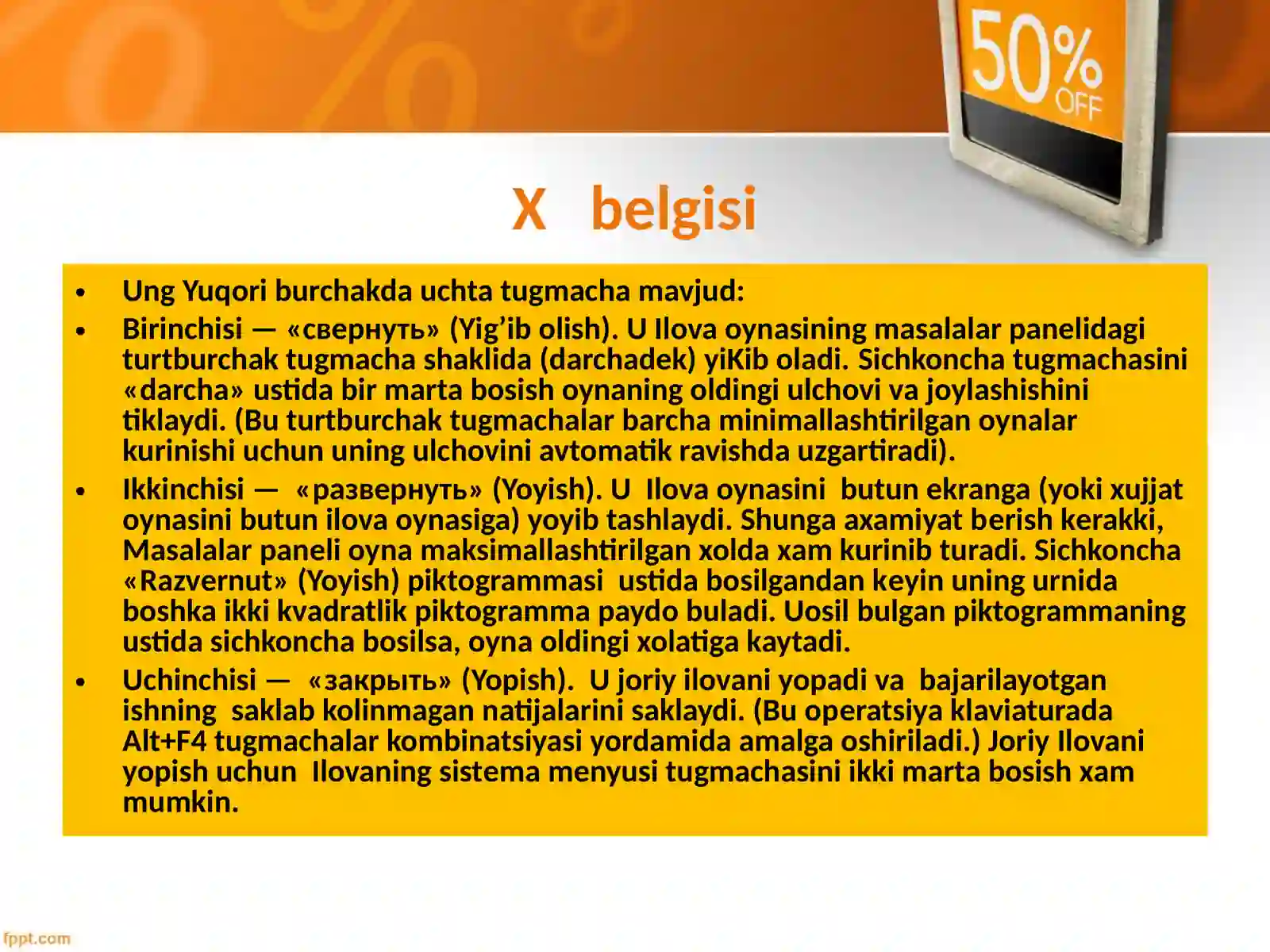 OYNALAR BILAN ISHLASH 4
