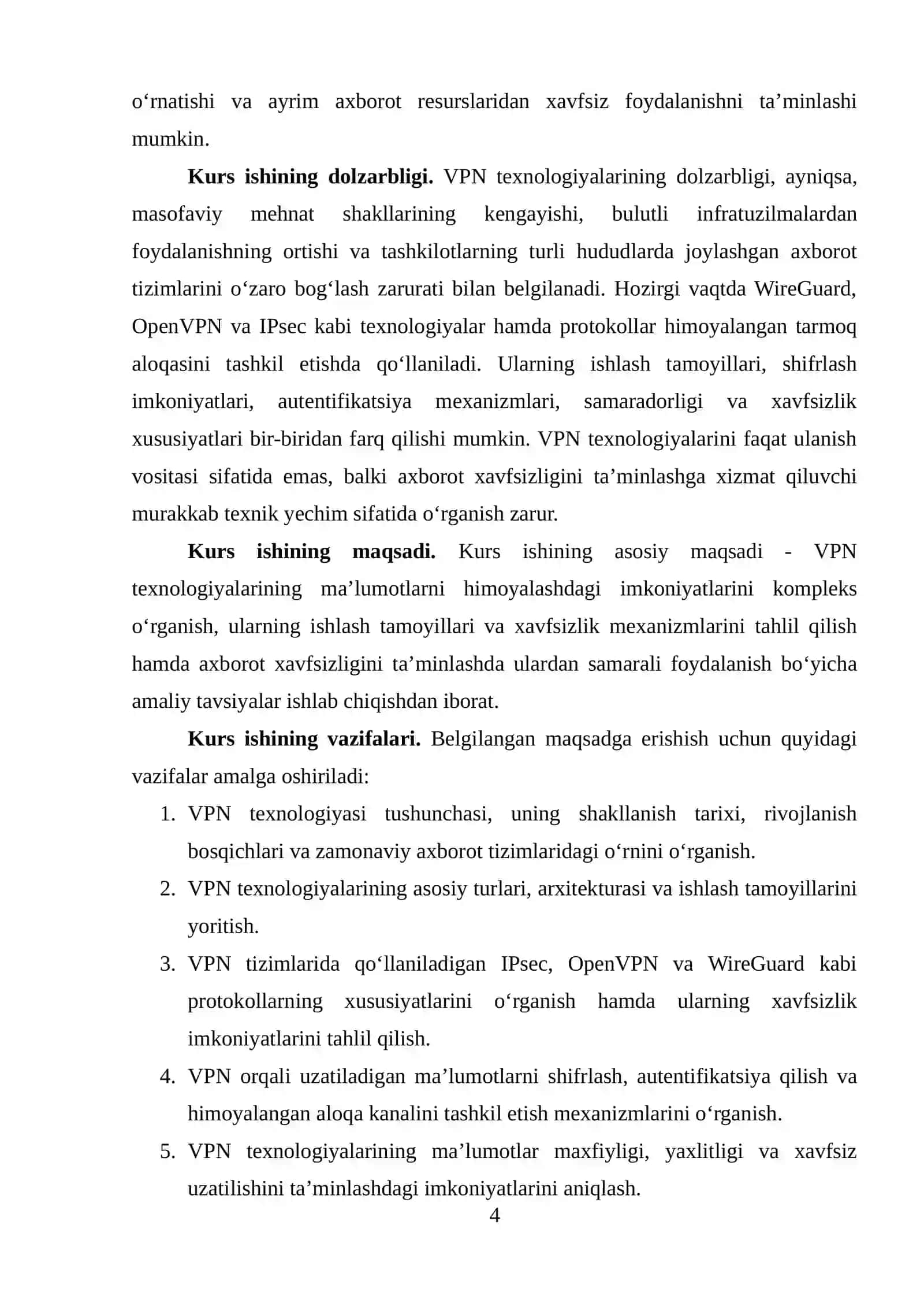 VPN texnologiyalarining ma'lumotlarni himoyasidagi imkoniyatlari 4