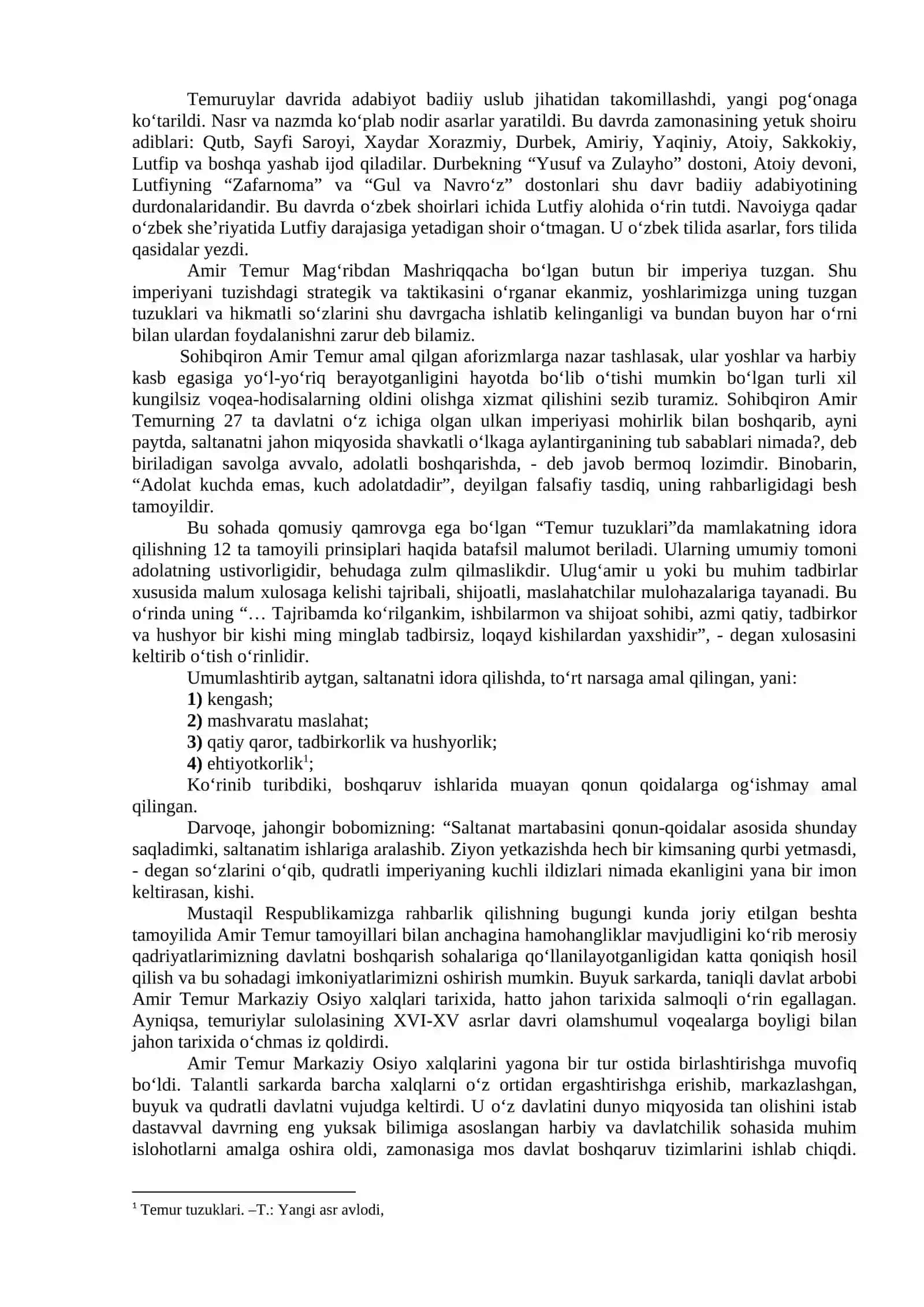 AMIR TEMUR VA TEMURIYLAR DAVRIDA MADANIYAT, TA’LIM-TARBIYA MASALALARI 4