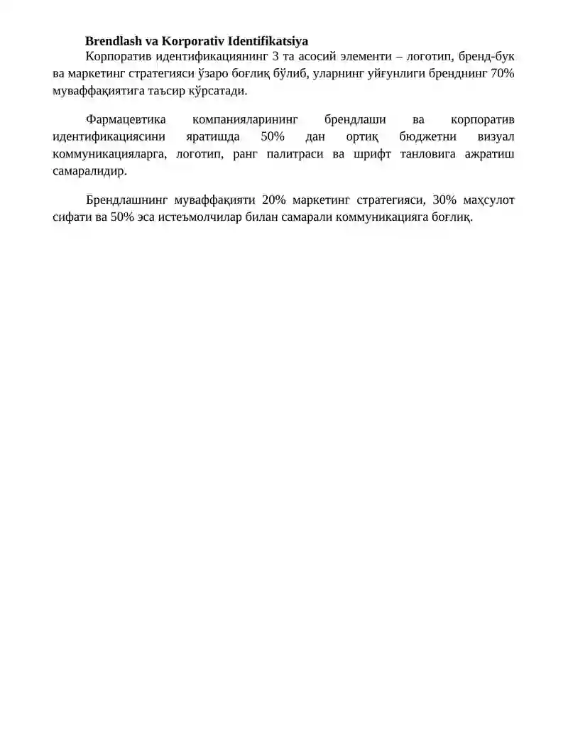Farmasevtik korxonalarida marketing tizimini tashkil etish 4