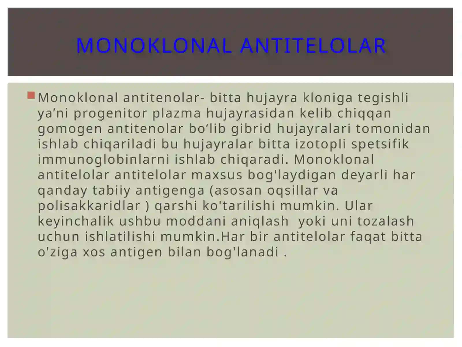 Monoklonal antitelolar ishlab chiqarish texnologiyasi 4