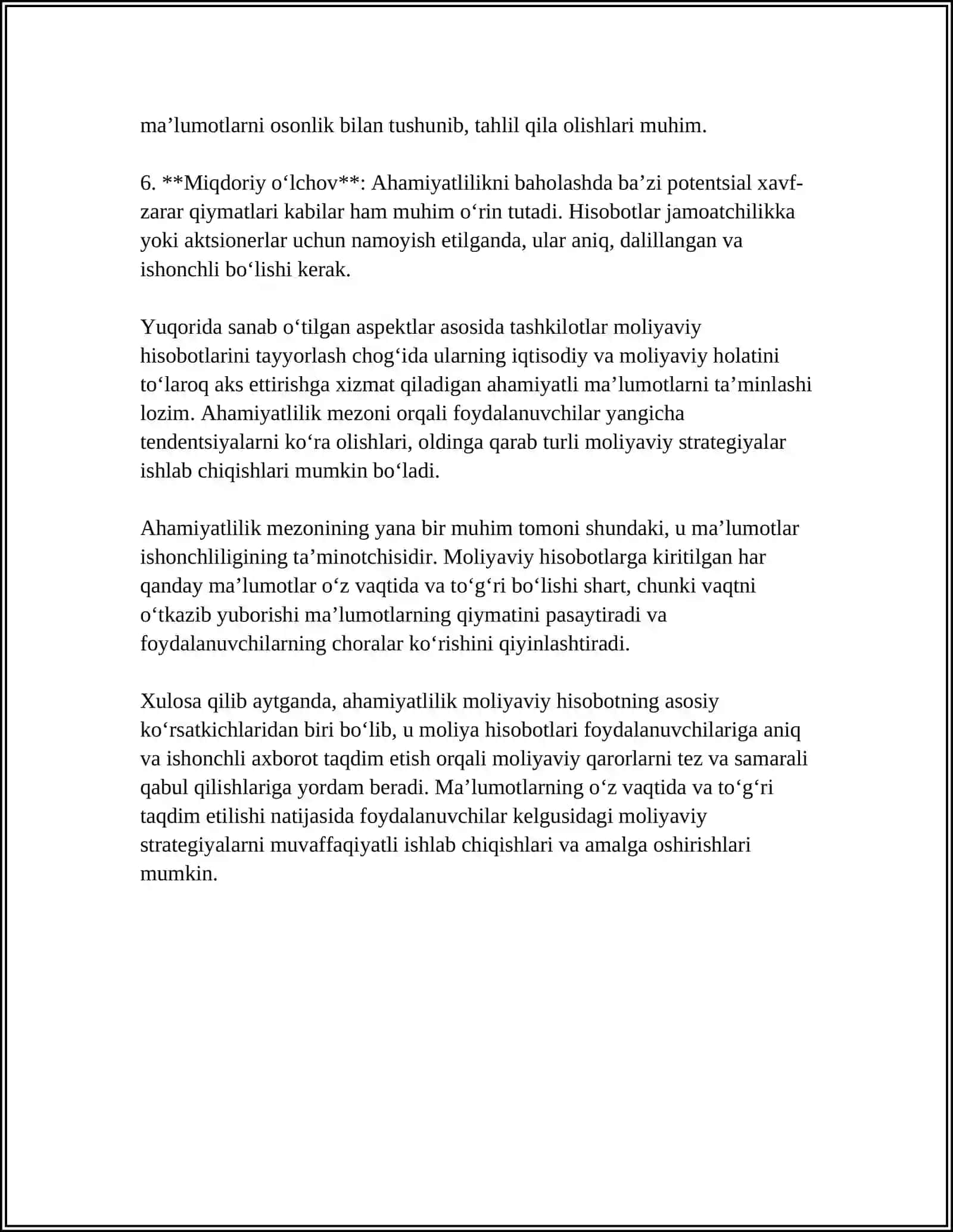 Moliyaviy Hisobotni Baholash Mezonlari 4