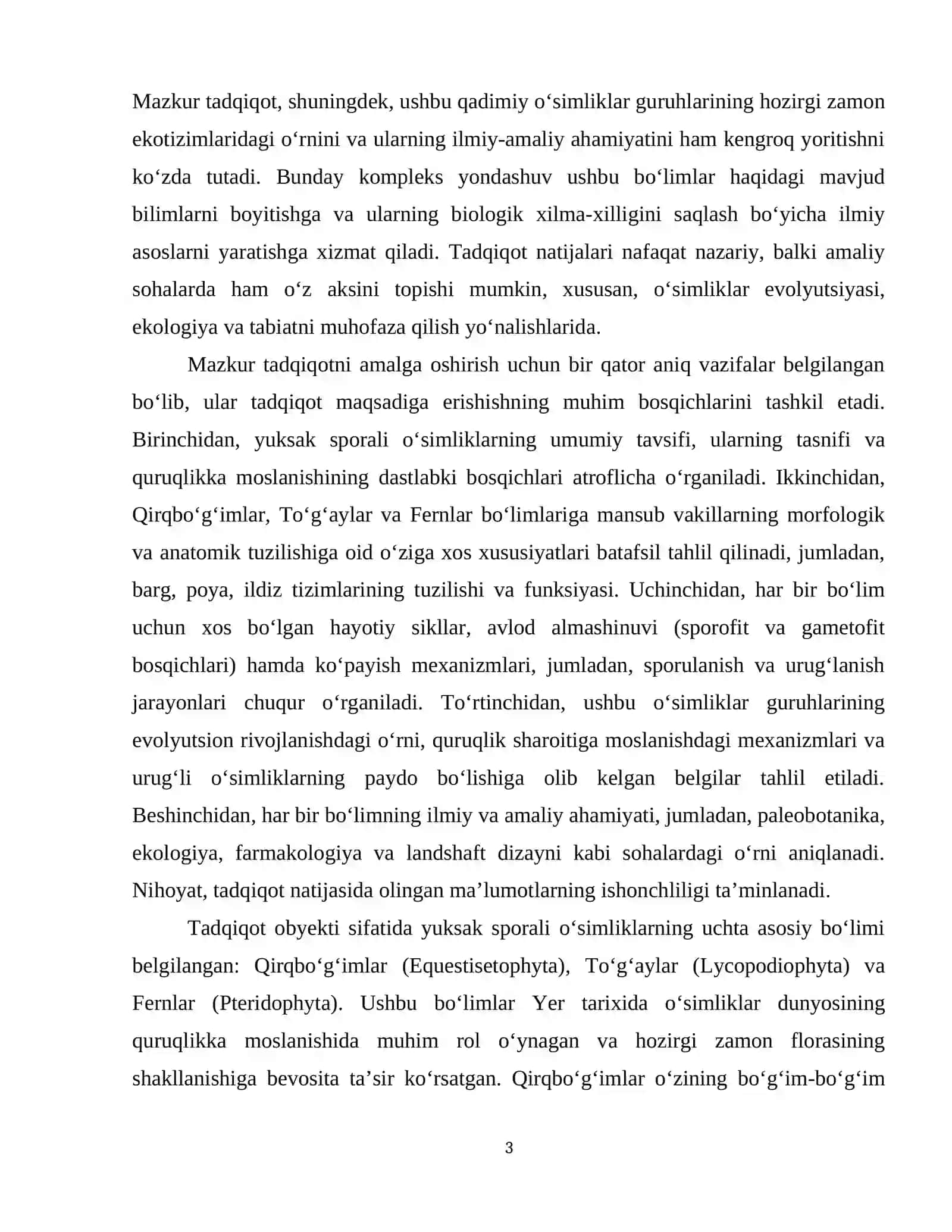 Yuksak sporali oʻsimliklar boʻlimlarining oziga xos xususiyatlari. 4