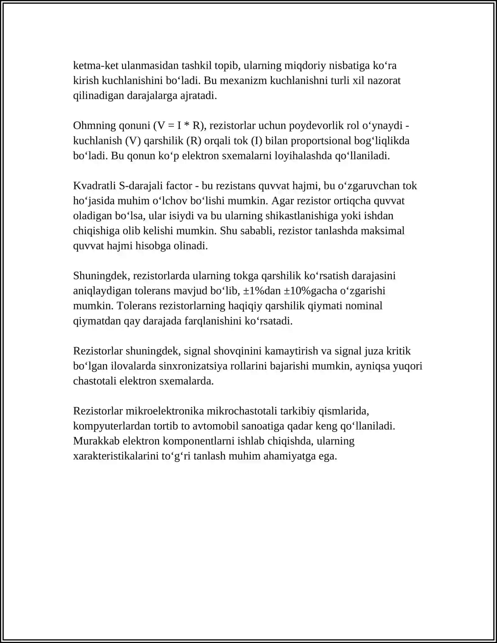 RESISTOR INDIKTIV GʻALTAK VA KONDENSATOR ELEMENTLARI KETMA KET PARALLEL VA ARALASH ULANGAN BIR FAZALI SINUSOIDAL OʻZGARUVCHAN TOK ELEKTR ZANJIRLARINI TEKSHIRISH 4