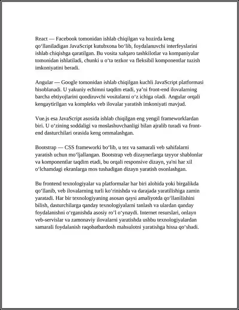 WEB - TECHNOLOGIYALAR, VEB - SERVISLAR 4