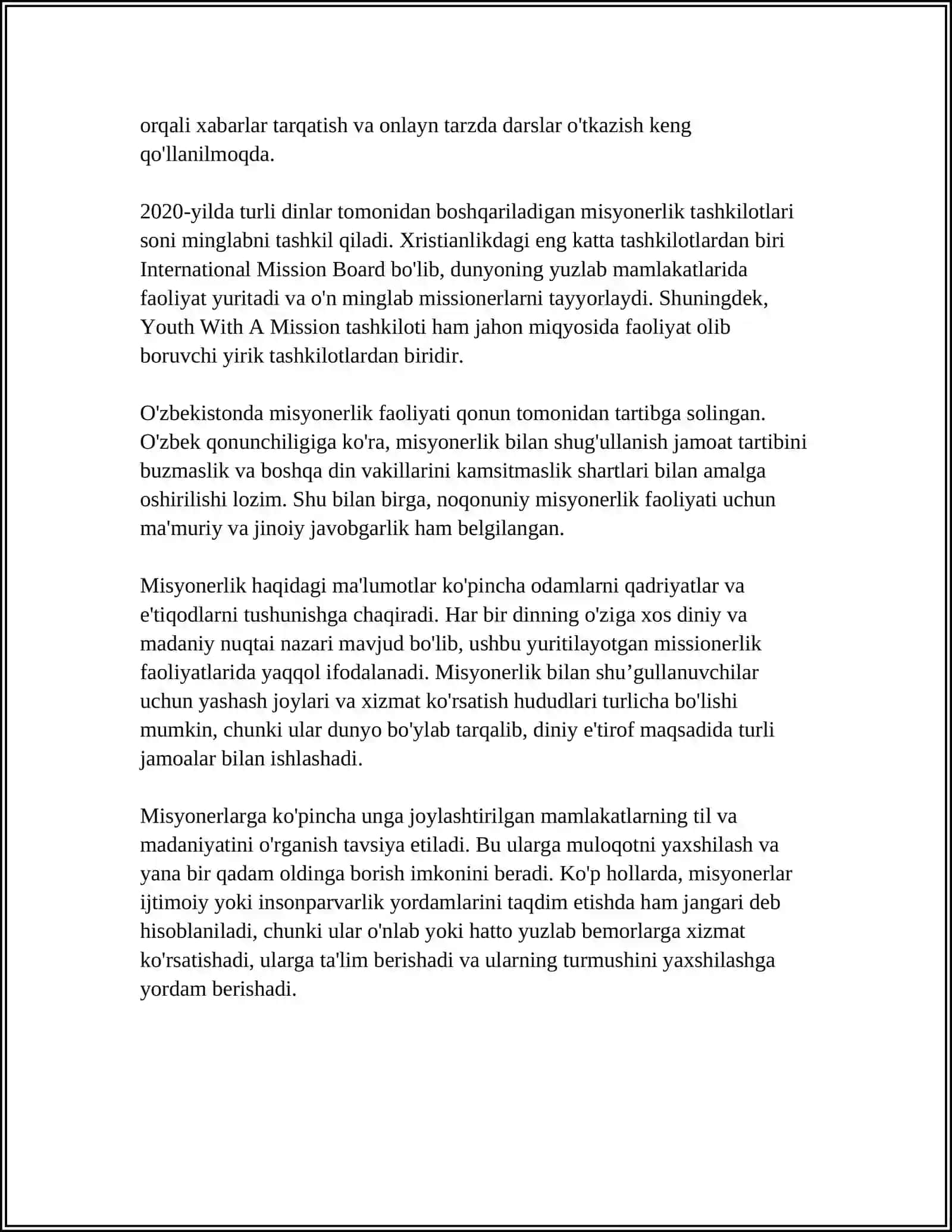 MISSIONERLIK VA PROZELITIZM TUSHUNCHALARINING MOHIYATI VA RIVOJLANISH BOSQICHLARI 4