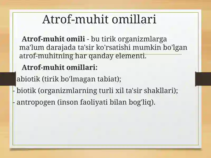 Muhit va ekologik omillar 4