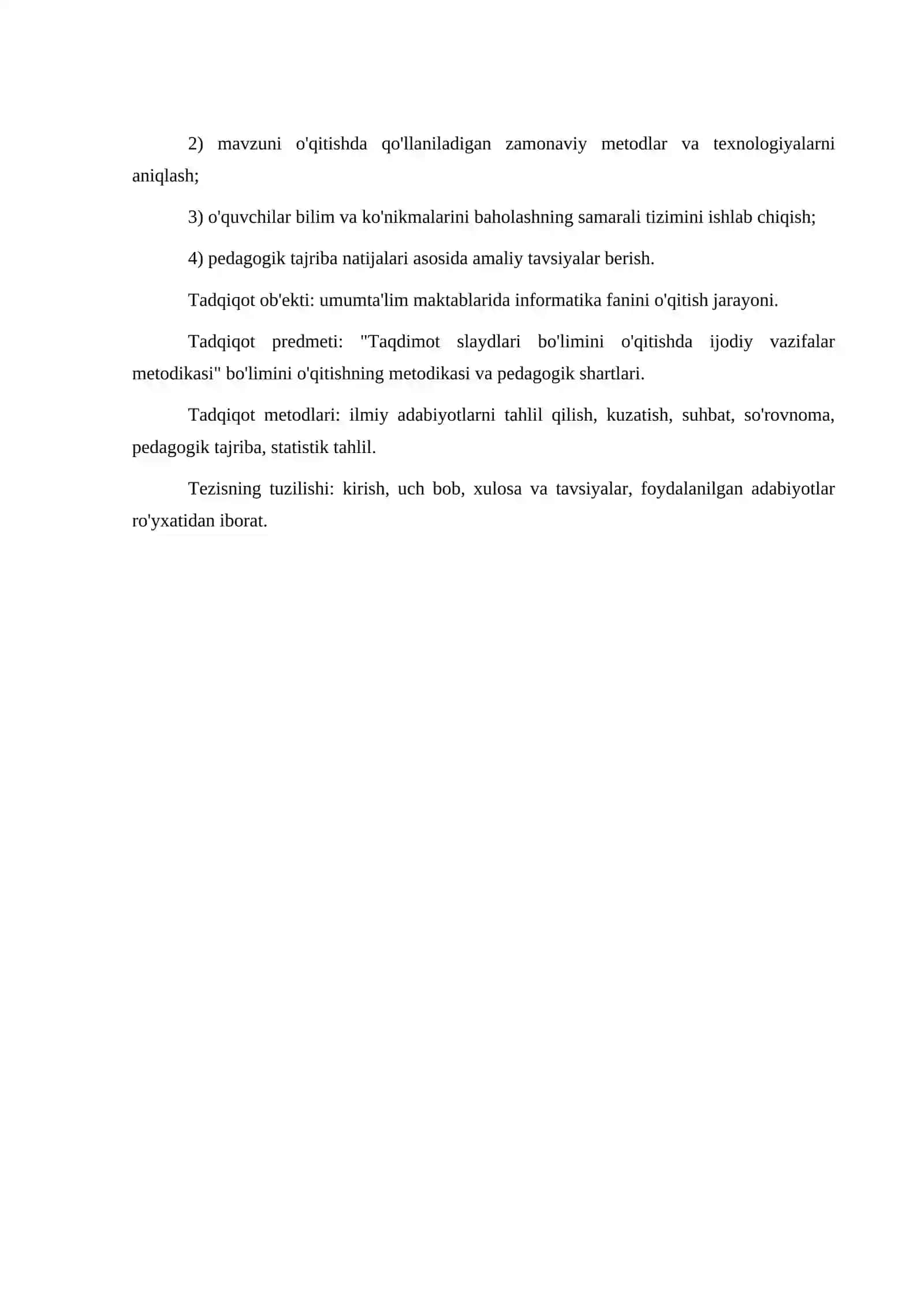 TAQDIMOT SLAYDLARI BO'LIMINI O'QITISHDA IJODIY VAZIFALAR METODIKASI 4