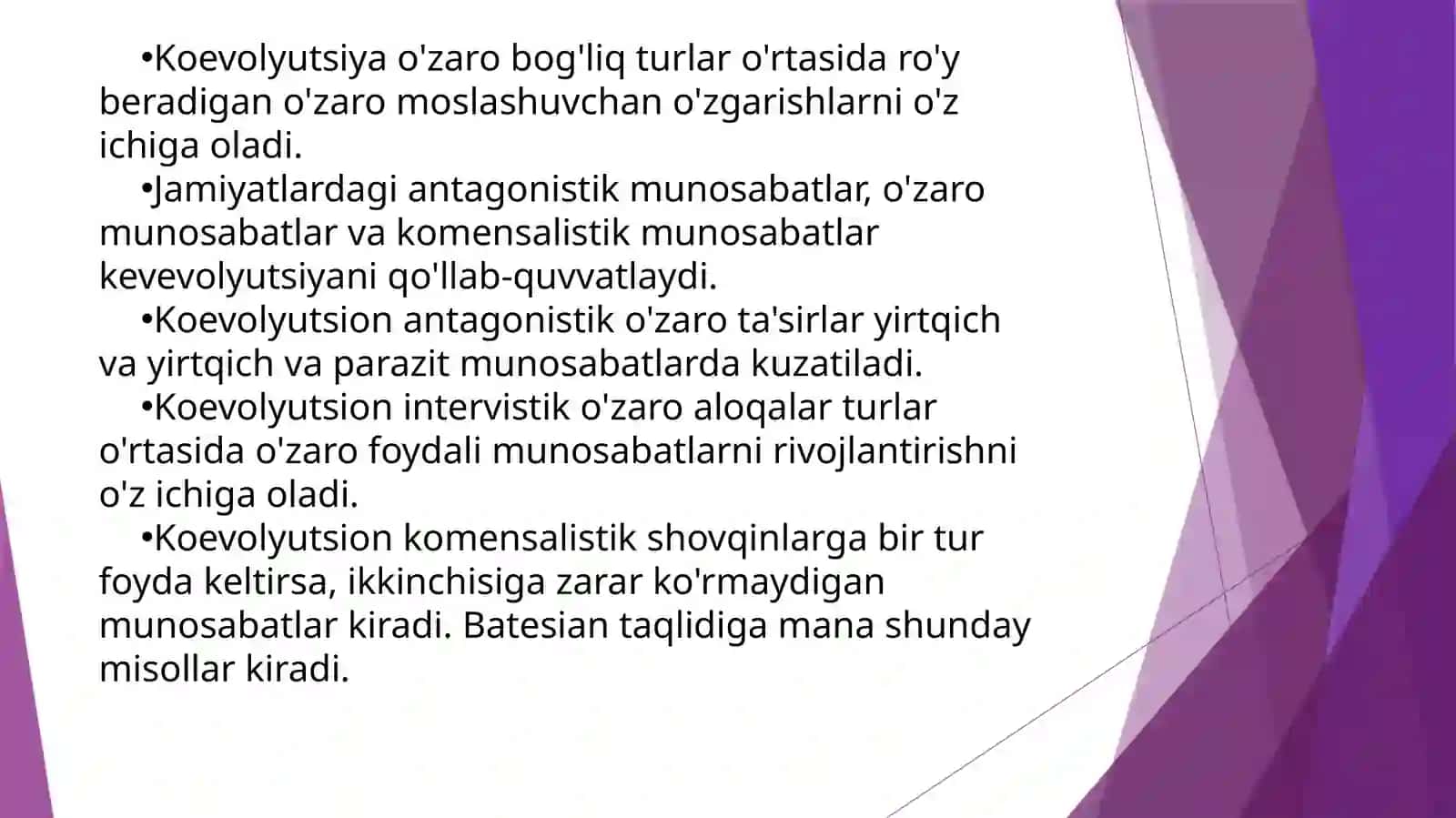 Koevoljutsiya va environmentalizm dialektikasi 4