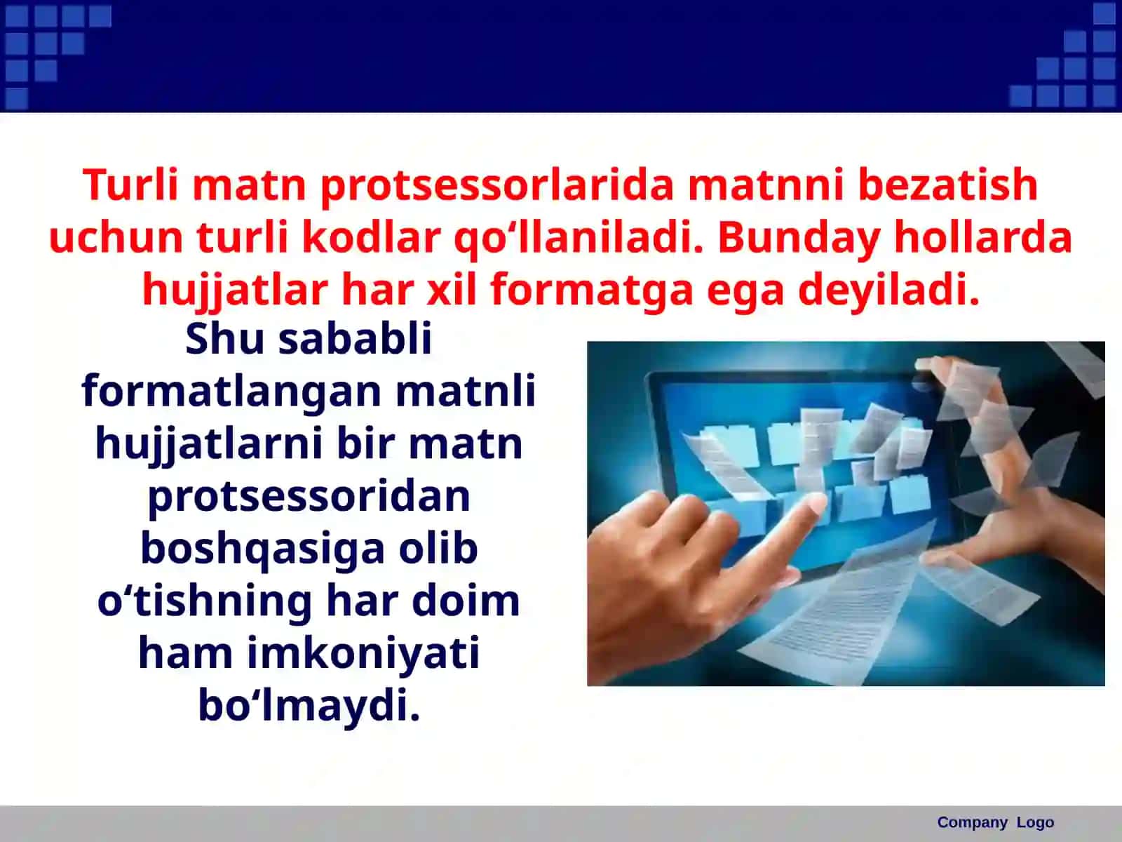 6-sinf Informatika MS Word matn protsessori interfeysi 4