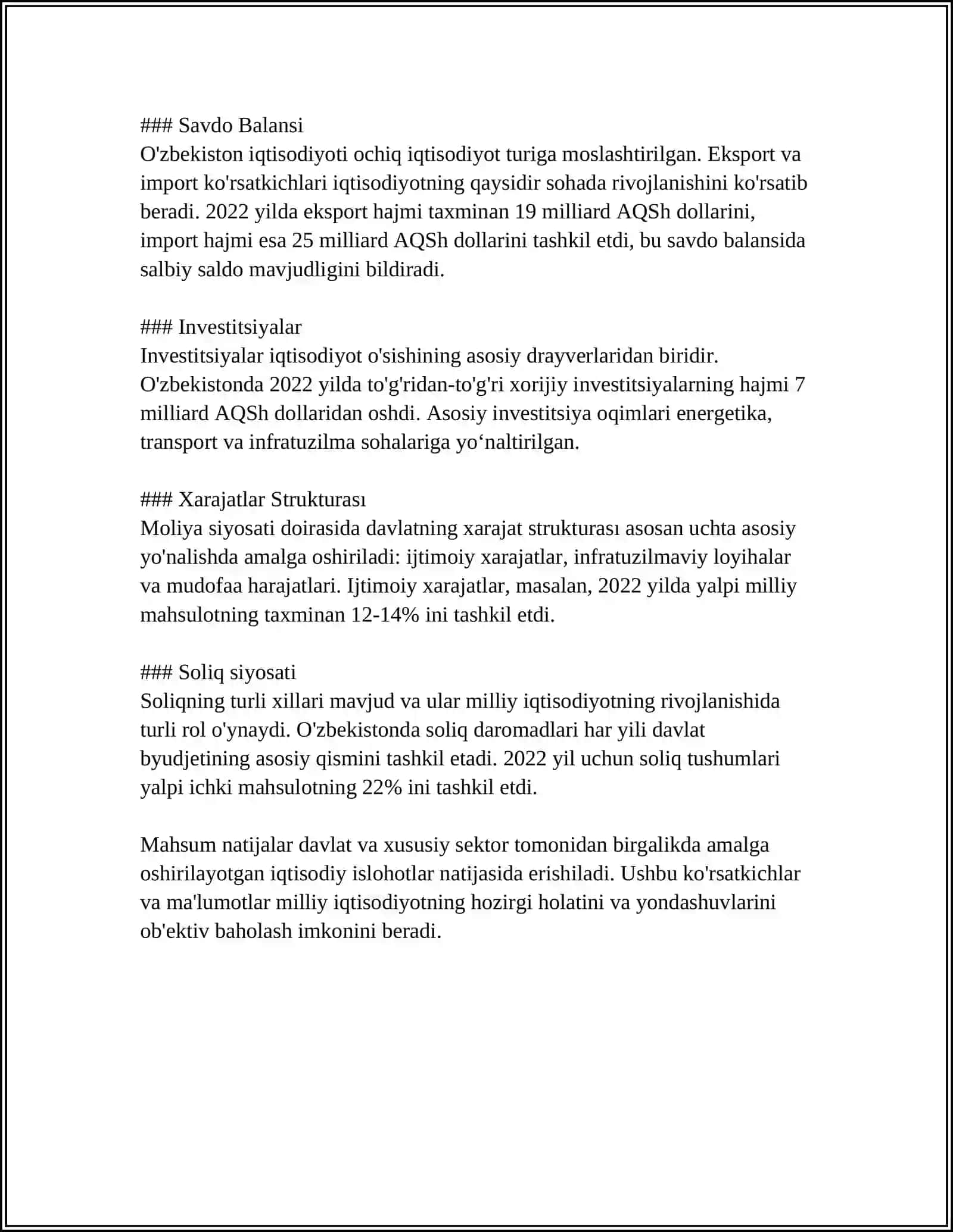 MILLIY IQTISODIYOT VA UNING MAKROIQTISODIY KOʻRSATKICHLARI 4