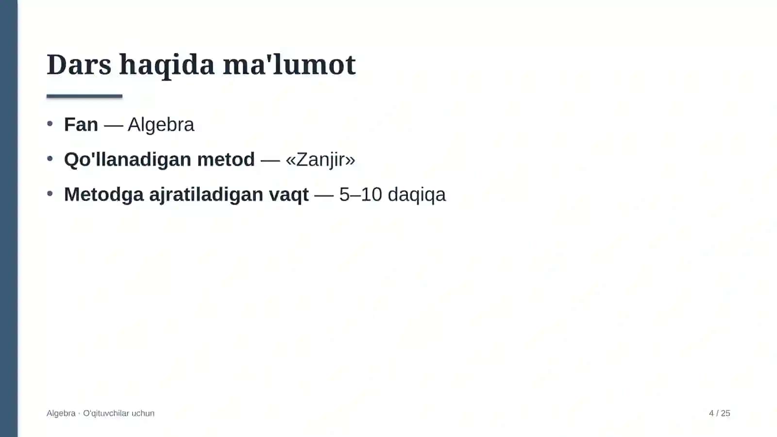 algebra darslarida zanjir metodidan foydalanish 6306 4