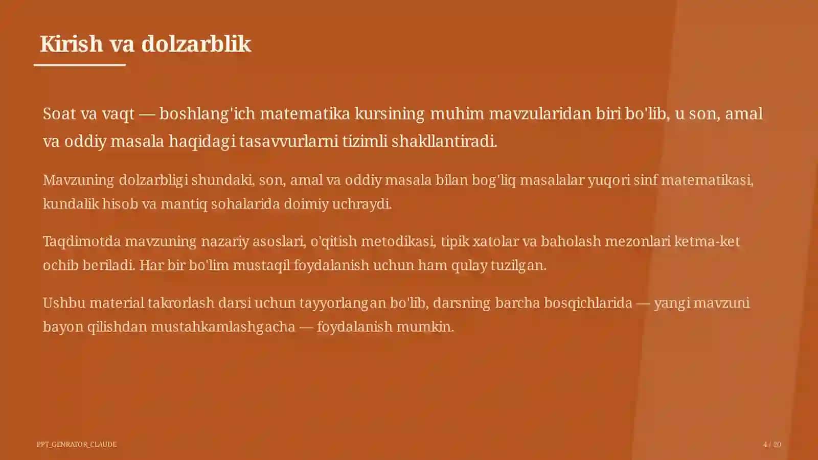 Soat va vaqt (1-sinf) 4