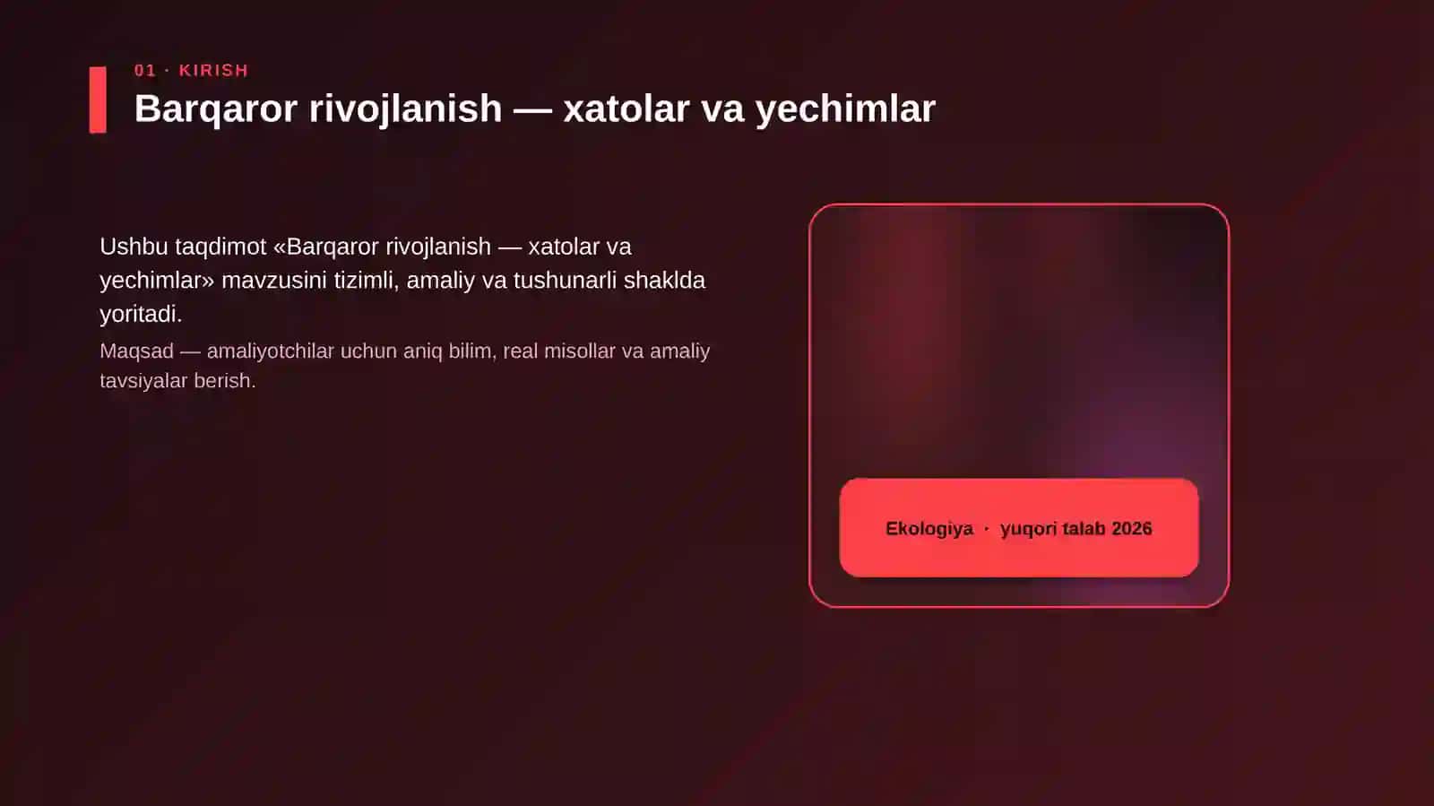 Barqaror rivojlanish — xatolar va yechimlar 4