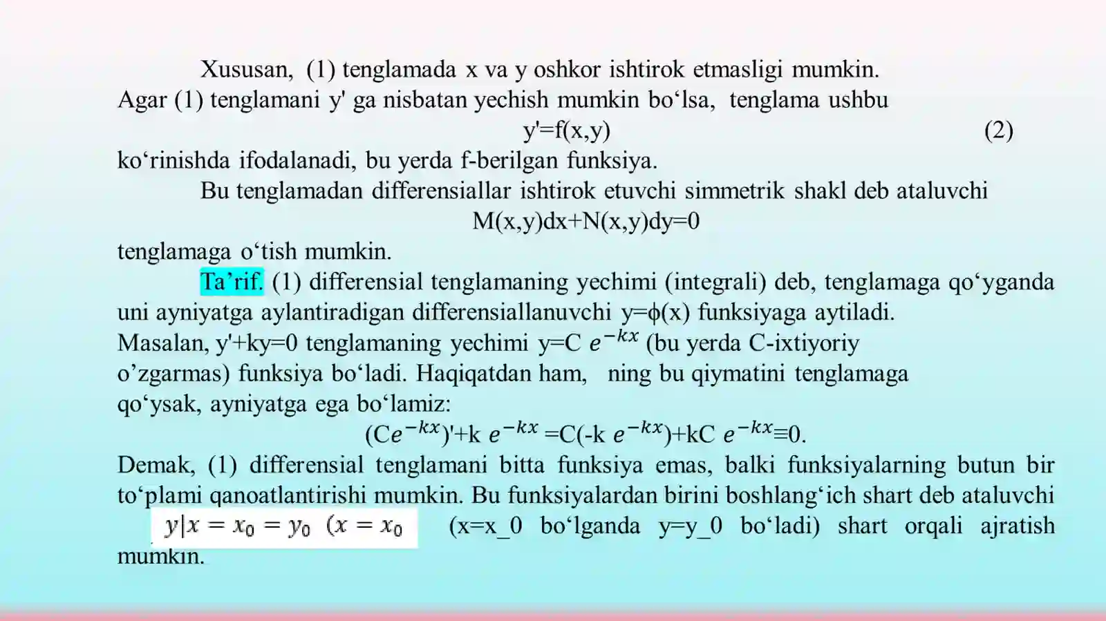 Differensial tenglamalar 4