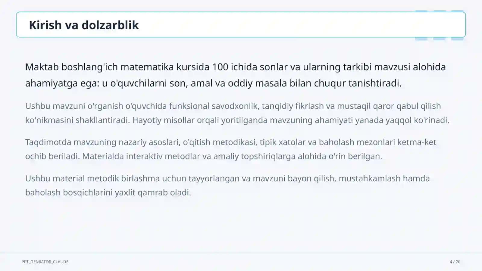 100 ichida sonlar va ularning tarkibi (2-sinf) 2