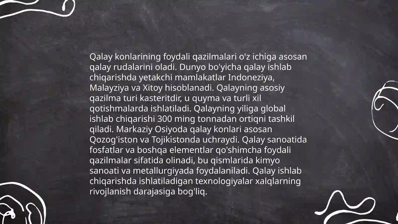 Qorgoshin va qalay birikmalari 4