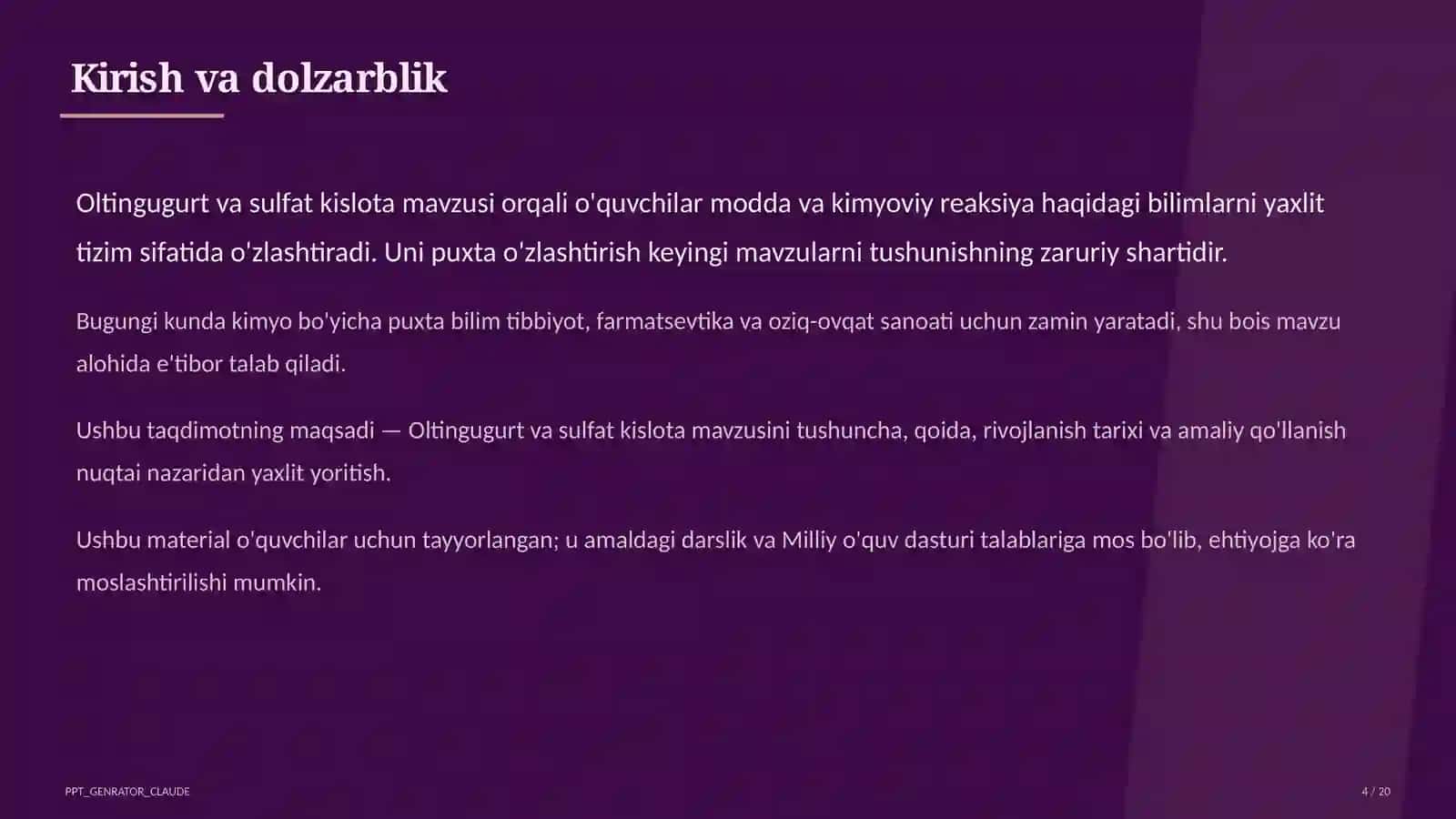 Oltingugurt va sulfat kislota (9-sinf) 2