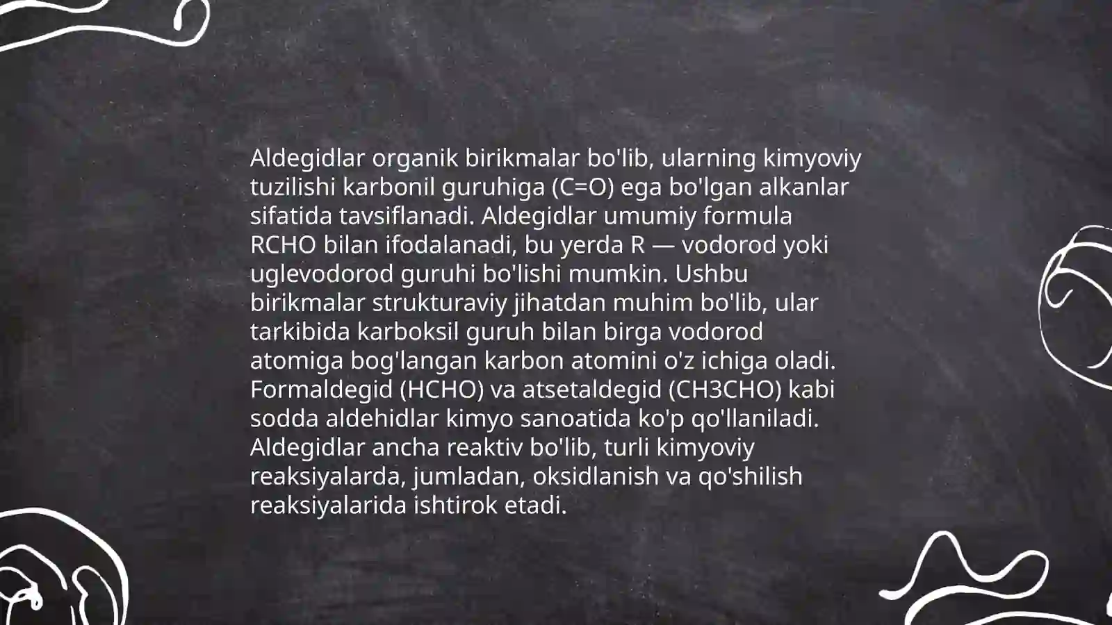 Aldegidlar olinishi va xossalari 4