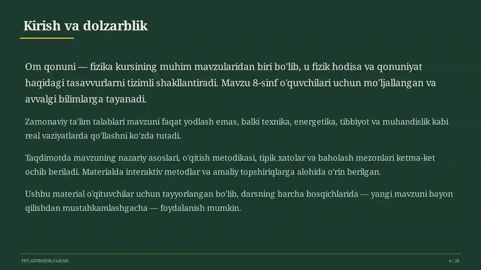 Om qonuni (8-sinf) 1
