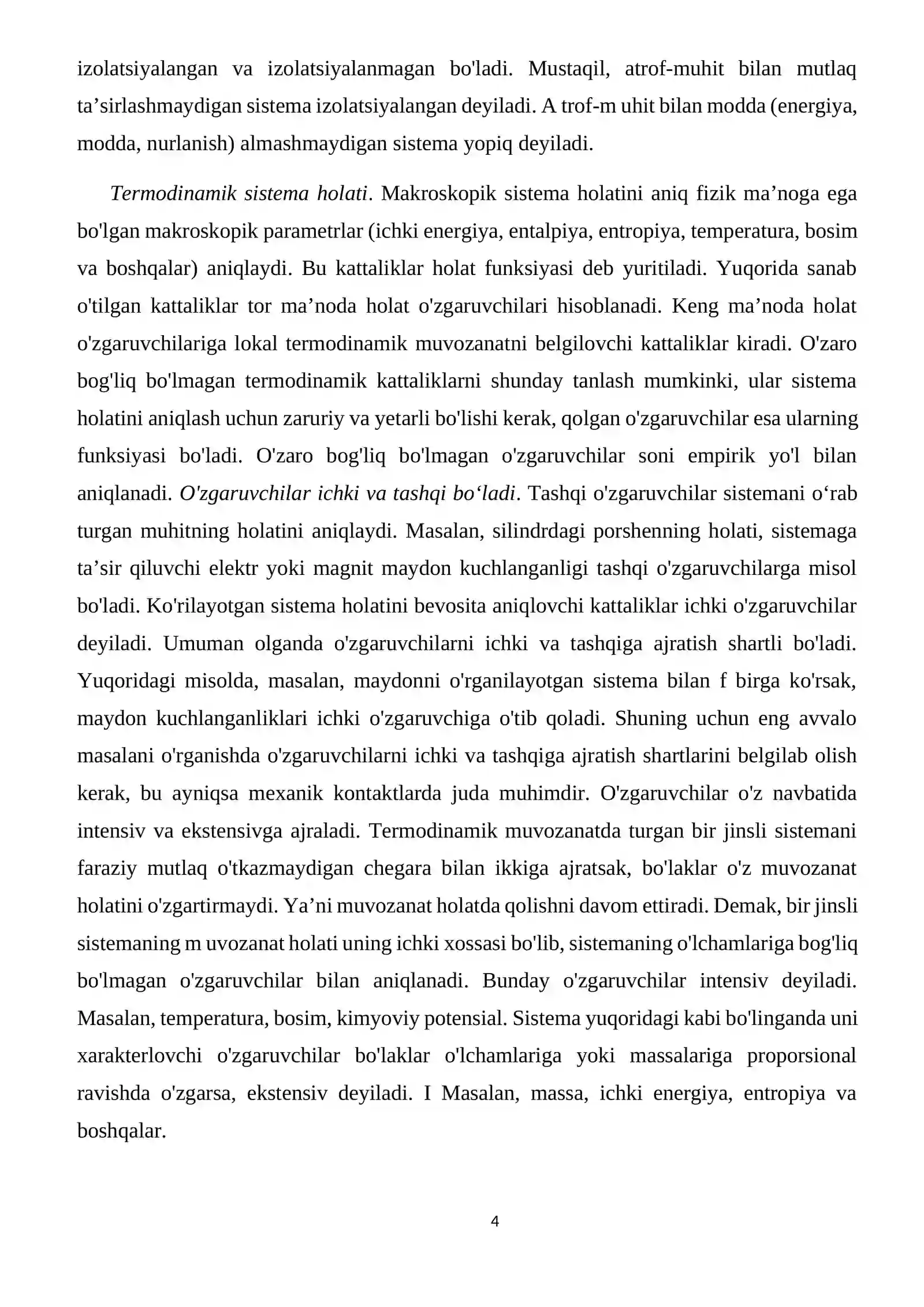 Termodinamik sistemalarda muvozanat sharti 4