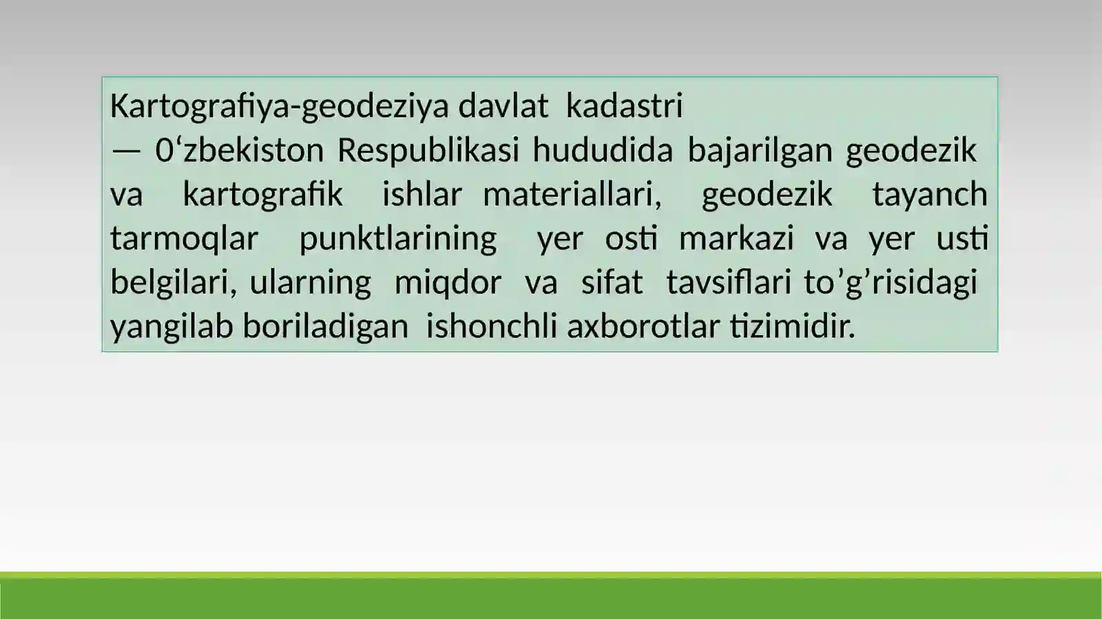 DAVLAT KADASTRLARI ASOSLARI 4