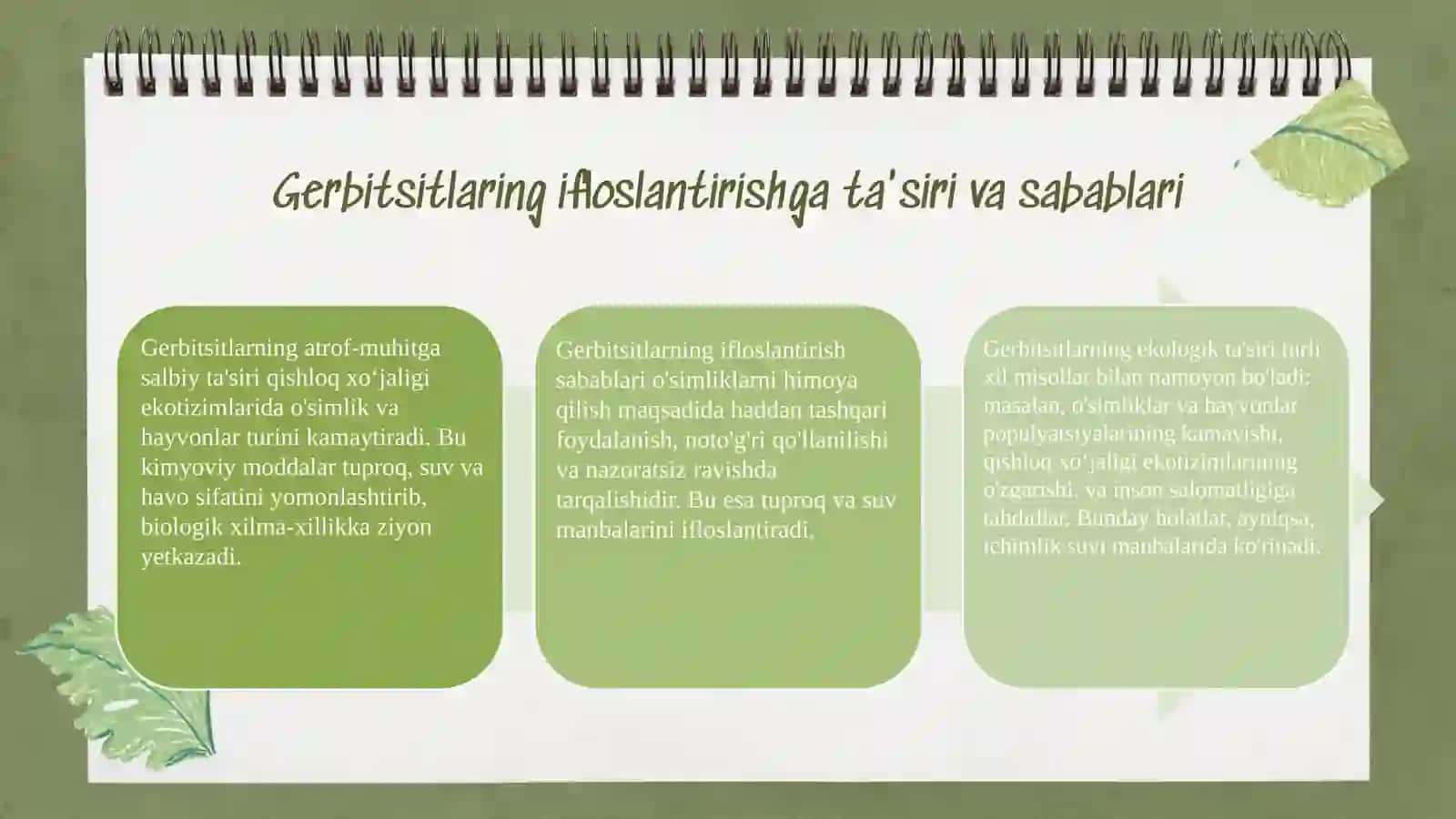 Atrof muhit obyektlarini ifloslantirishda gerbitsitlarning tutgan oʻrni 4