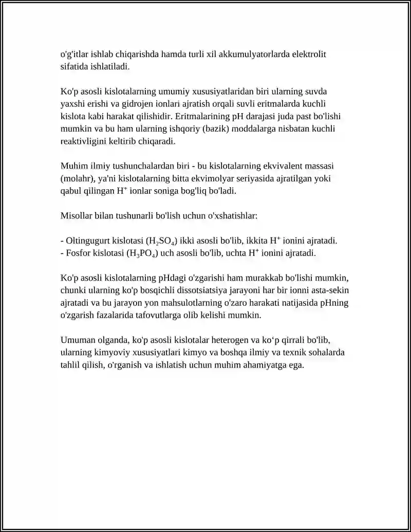 KOʻP ASOSLI KISLOTALAR 4