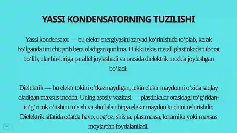 Yassikondensatorsig‘imi 4