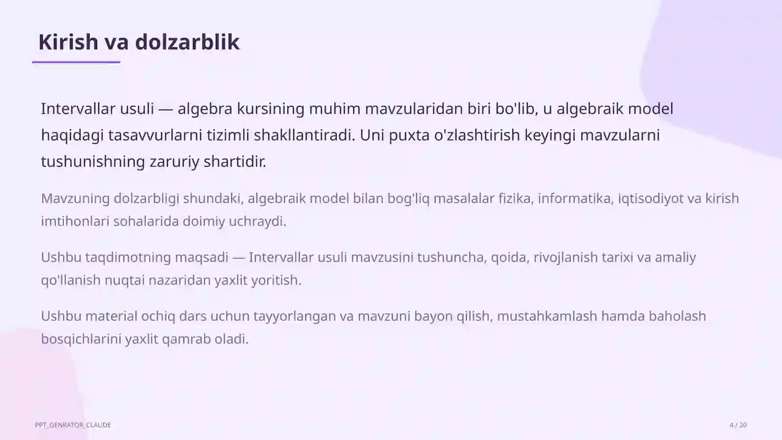 Intervallar usuli (9-sinf) 4