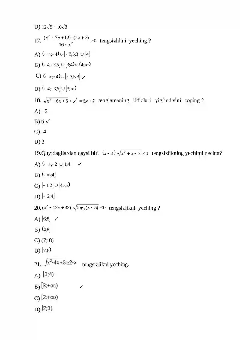 Matematikadan misol va masalalar yechish 4